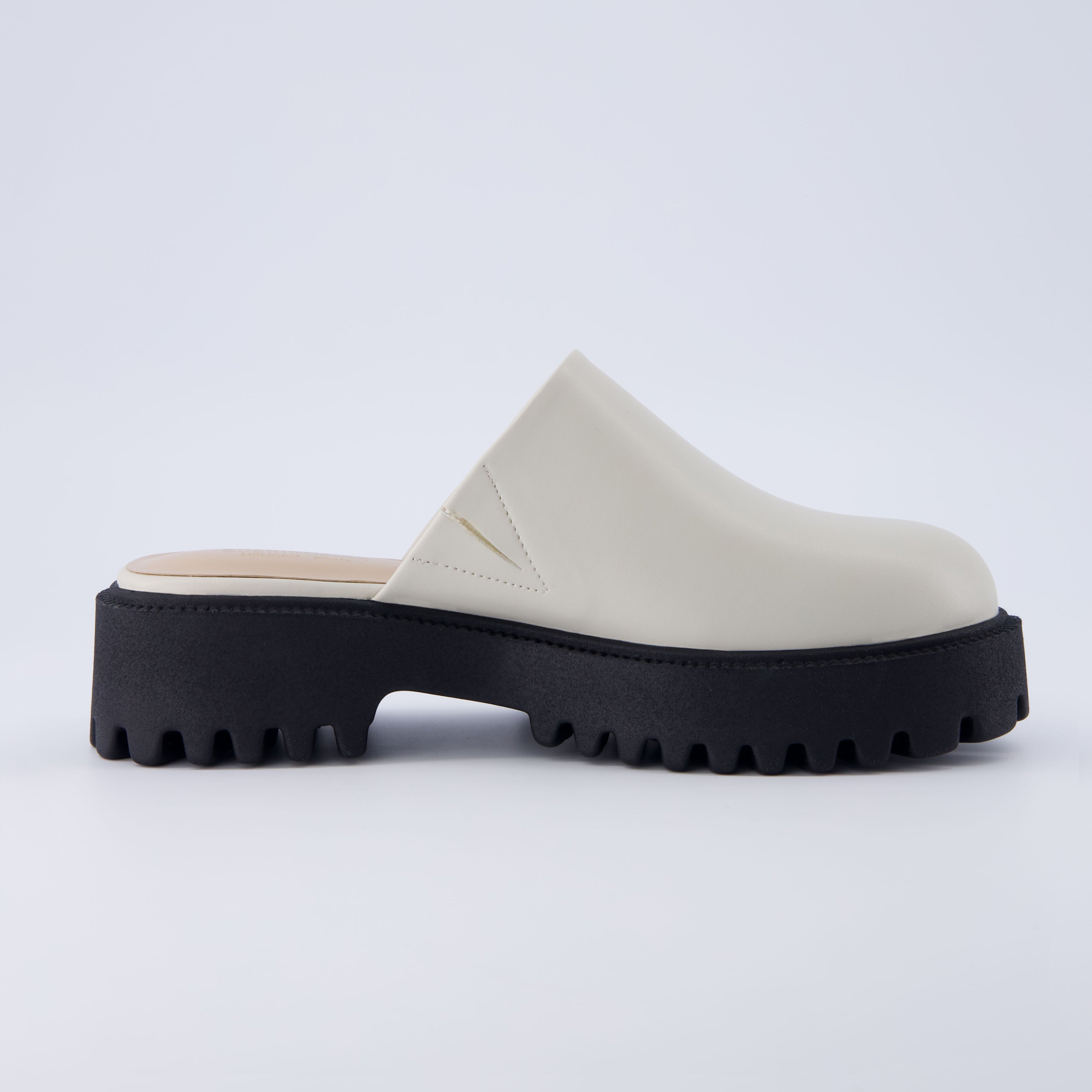 Bolt Slip On Lug Mule Cream
