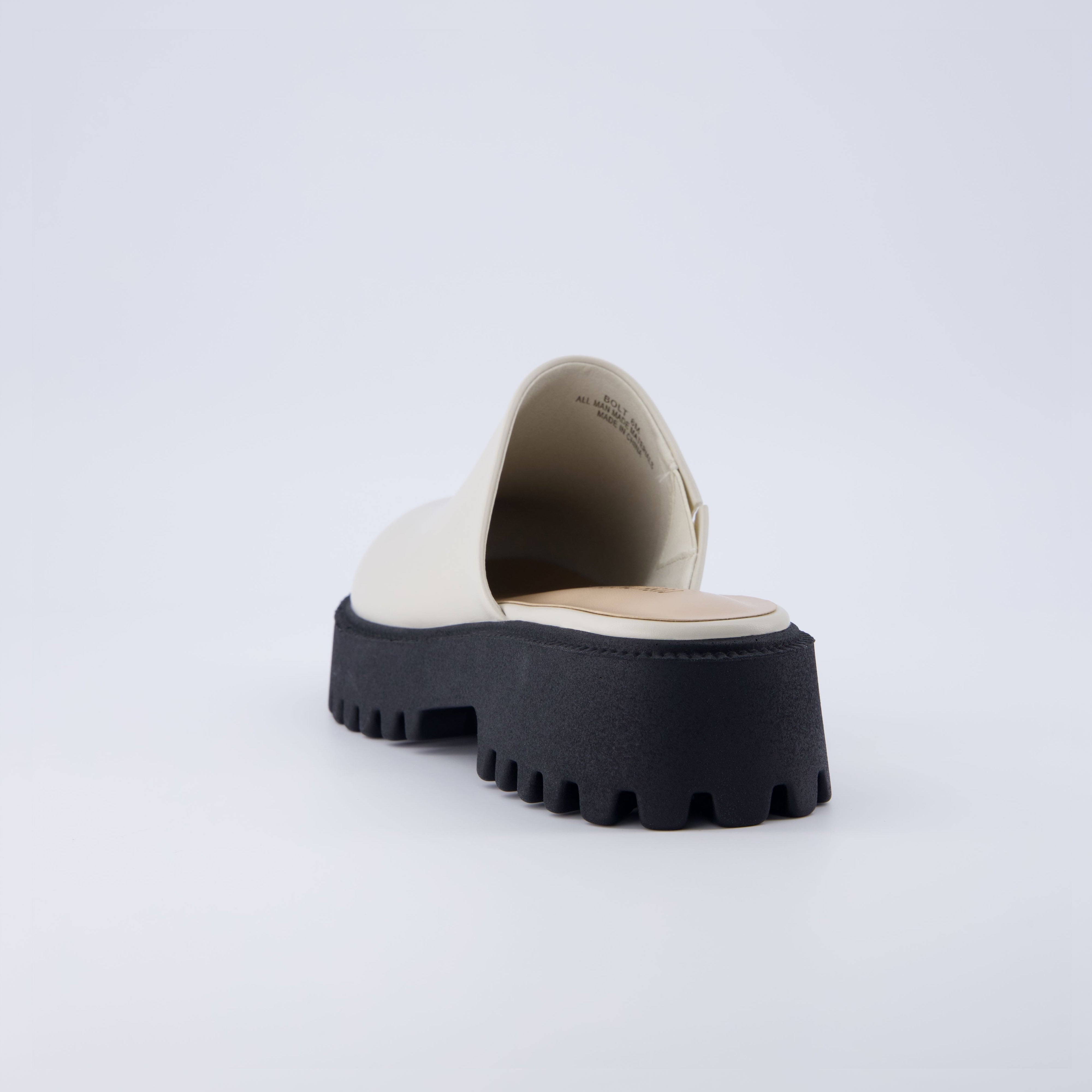 Bolt Slip On Lug Mule Cream