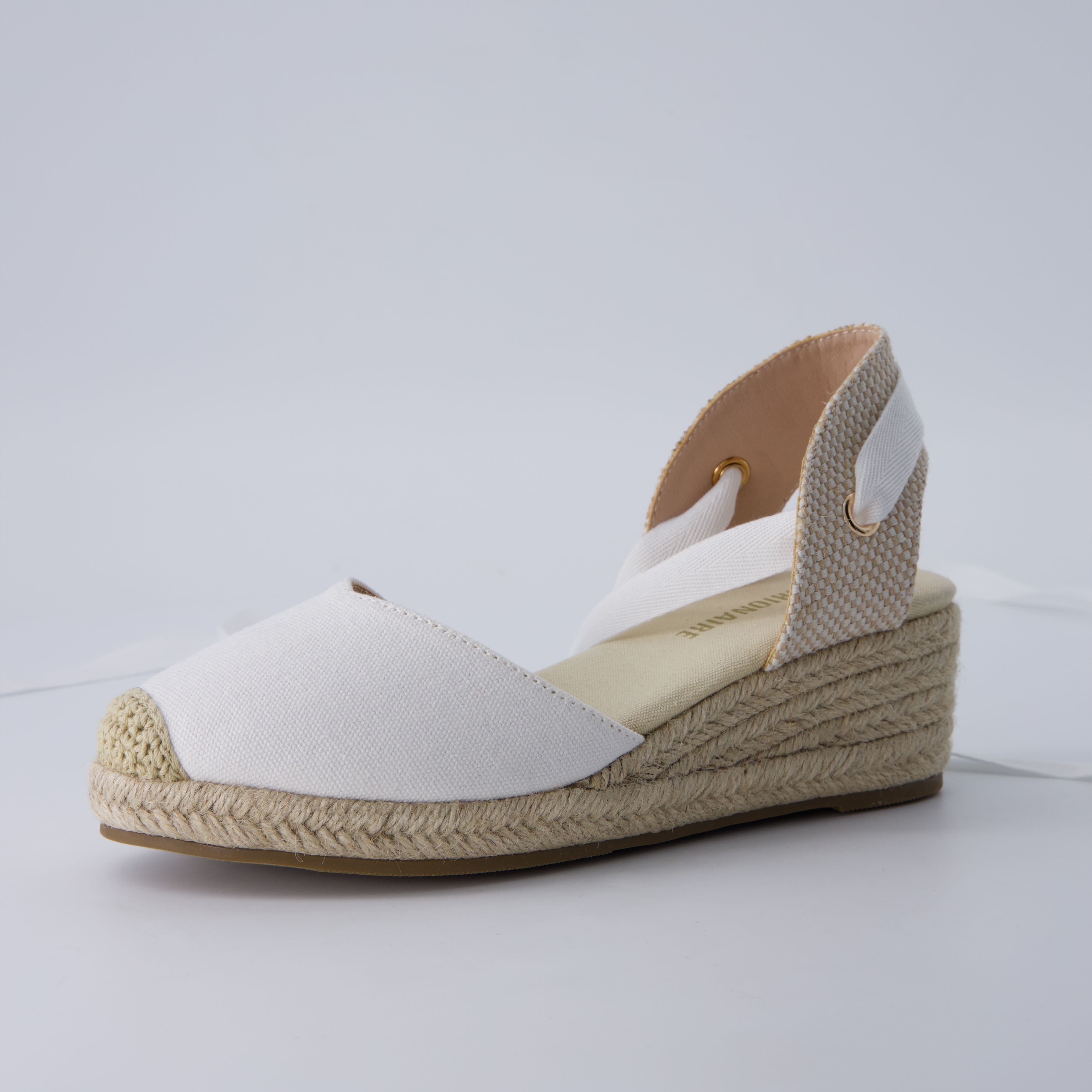 Bonita Platform Wedge Sandals Chocolate Linen