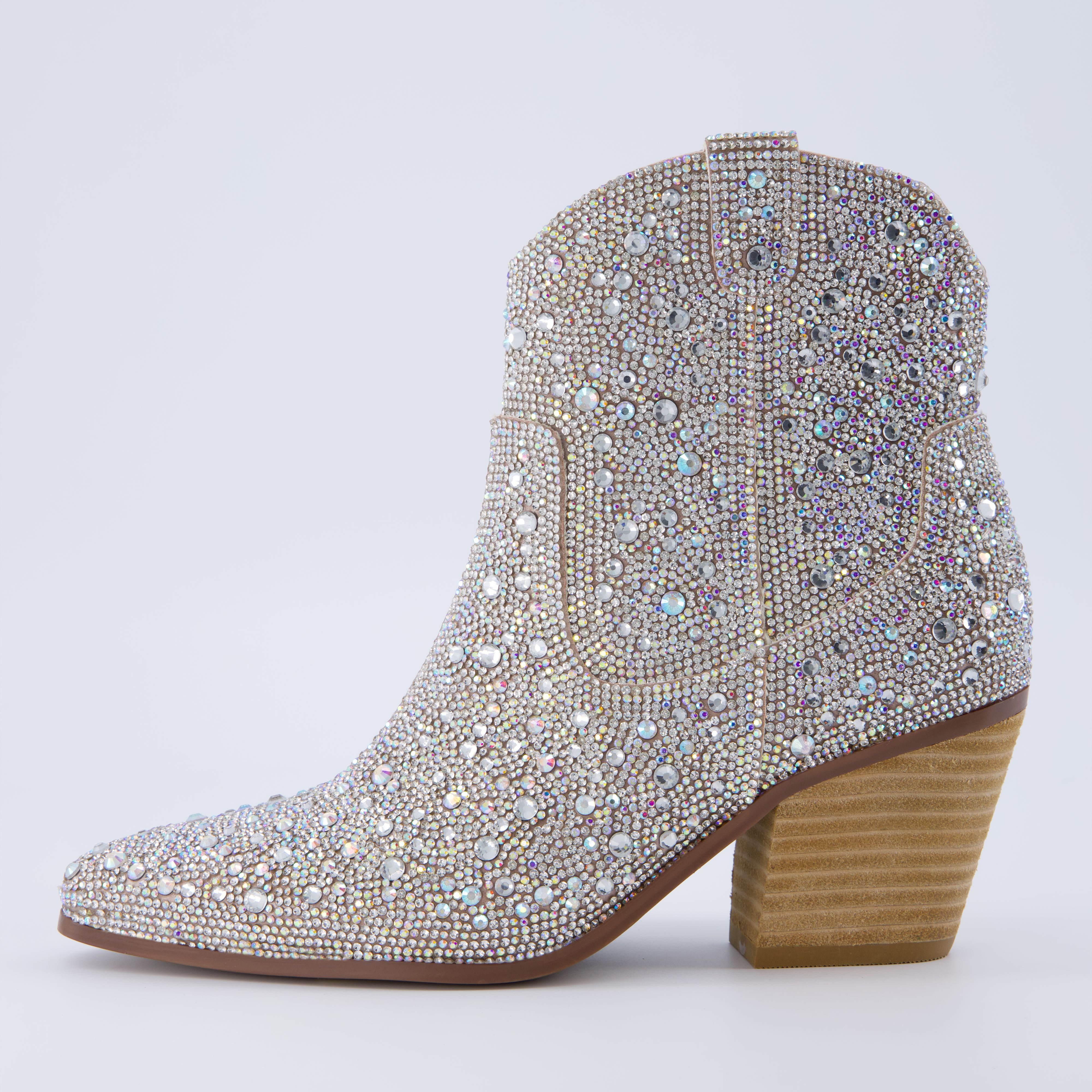 Rhinestone Cowboy Boots Diamond Booties Madden Girl Redford