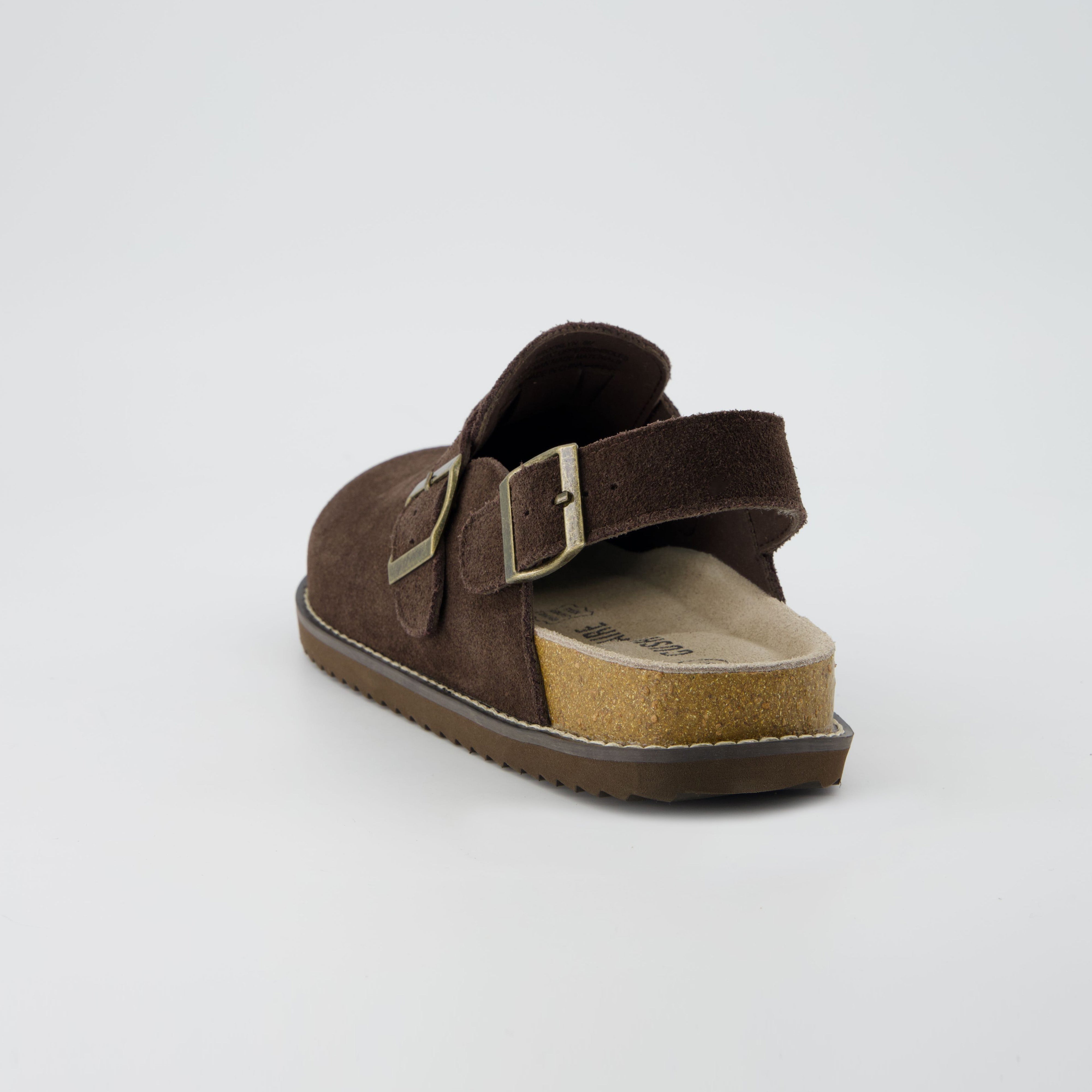 Brooklyn Suede Womens Slides Chocolate