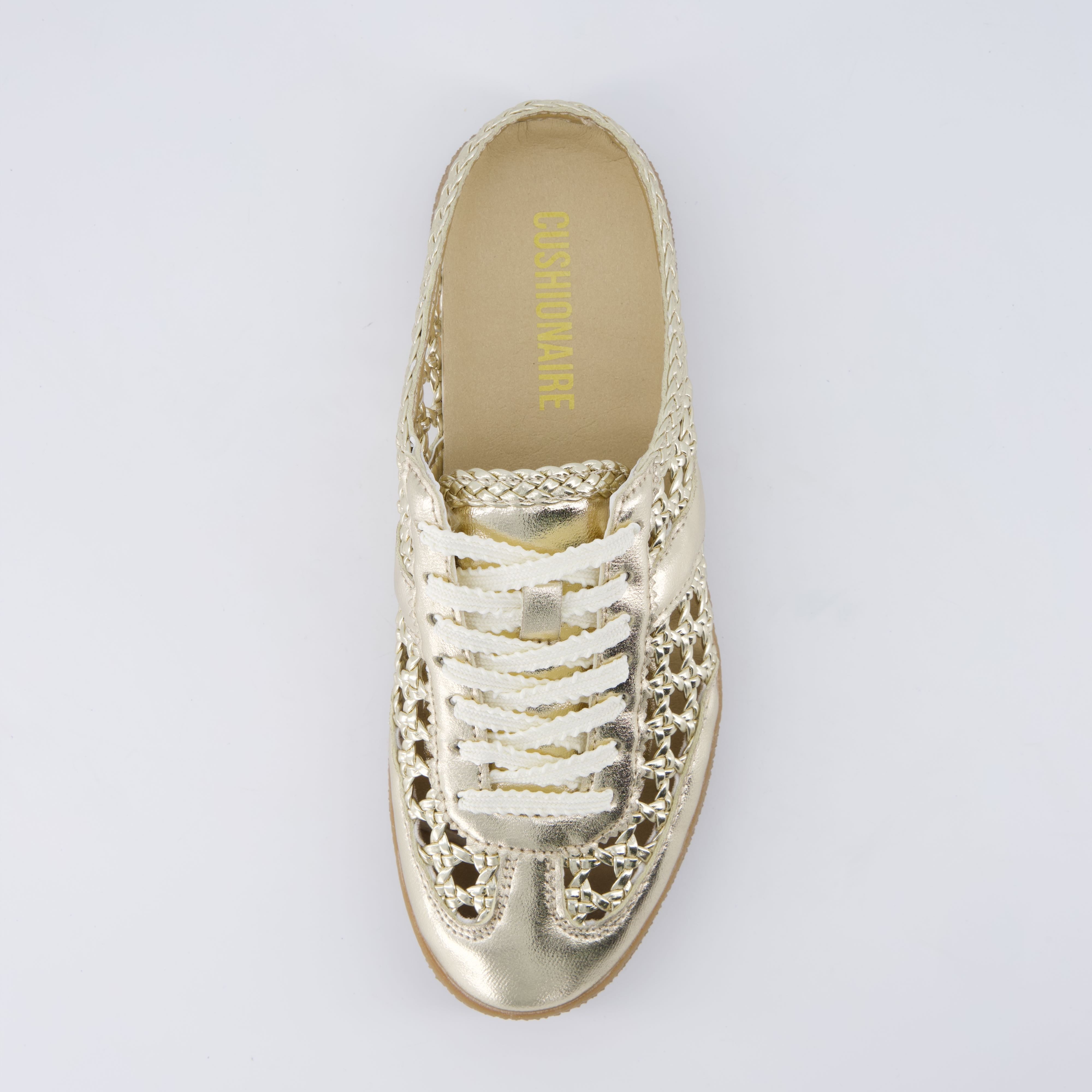 Buffy Woven Sneaker Mules Gold
