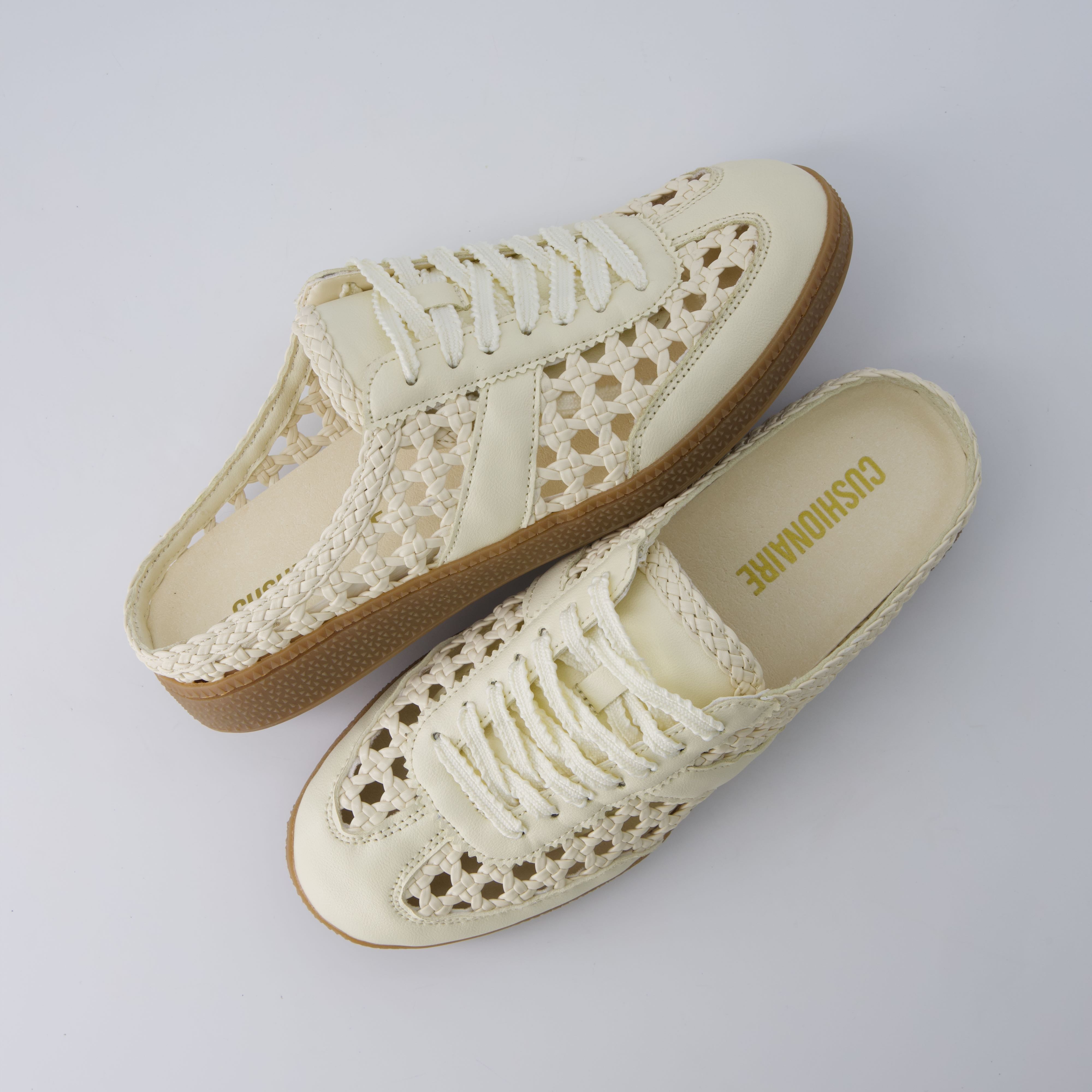 Buffy Woven Sneaker Mules Ivory