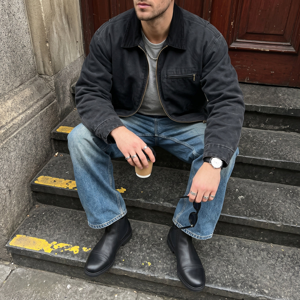 Cal Chelsea Mens Boots Black Medium