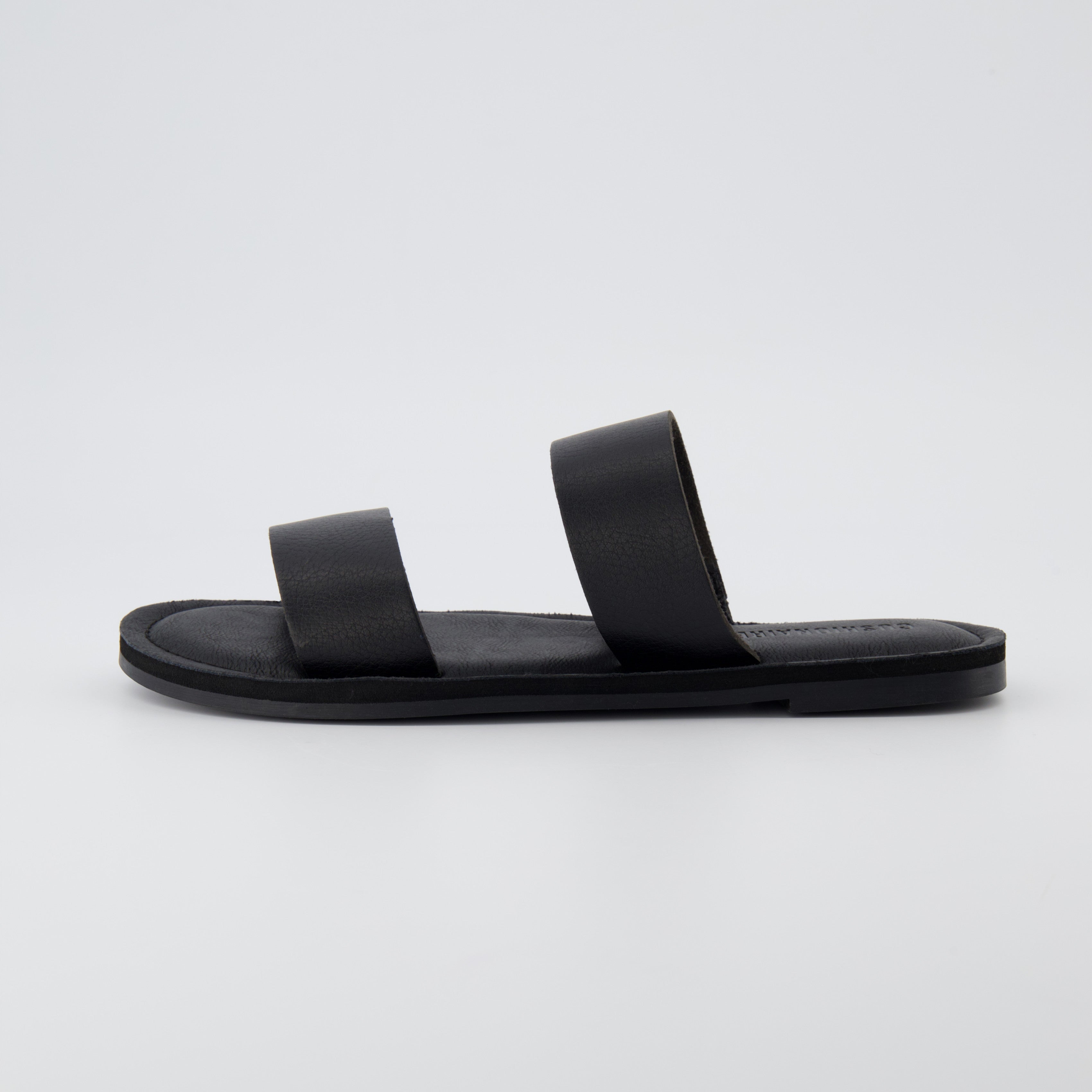 Calico Two Band Slide Sandal Black