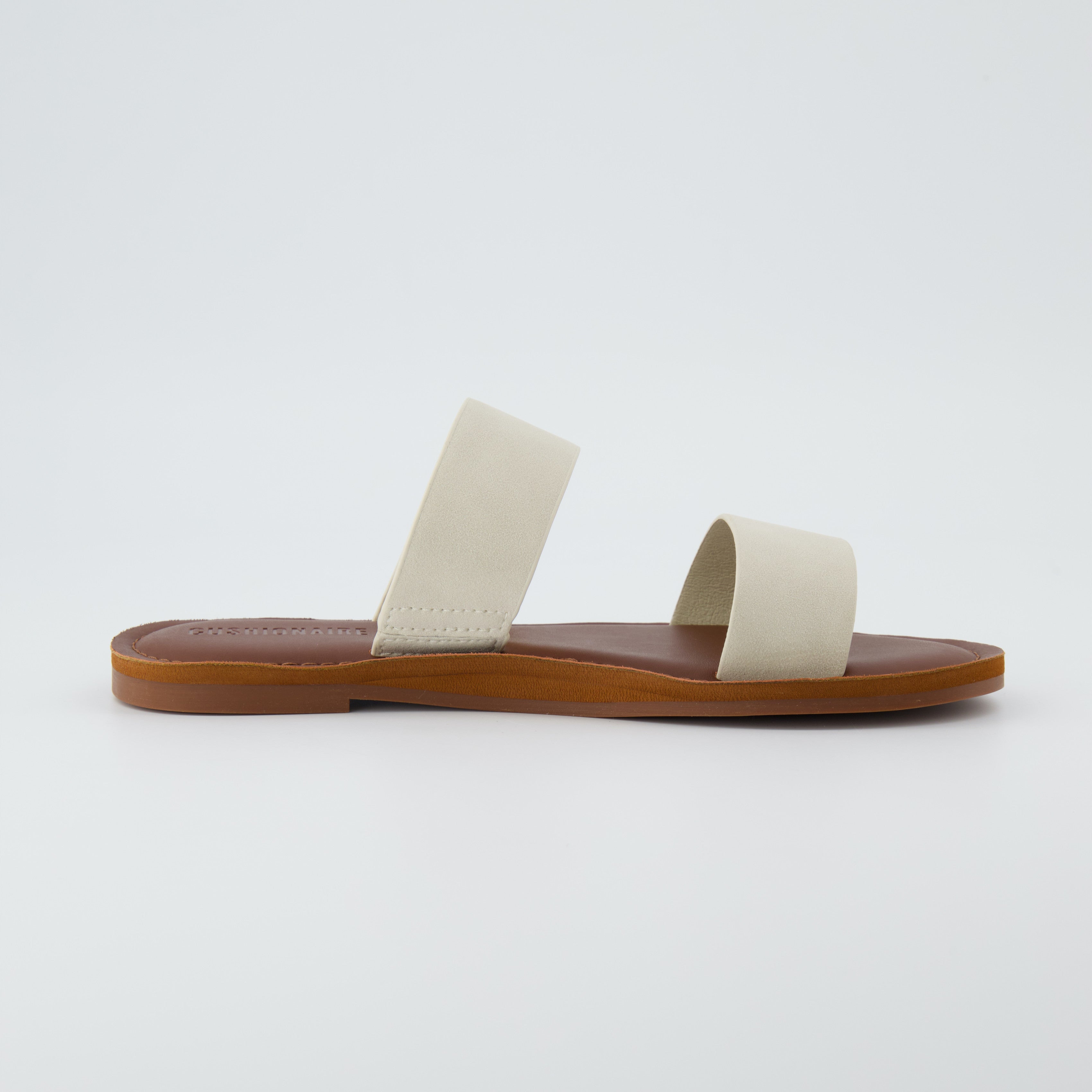 Calico Two Band Slide Sandal Bone