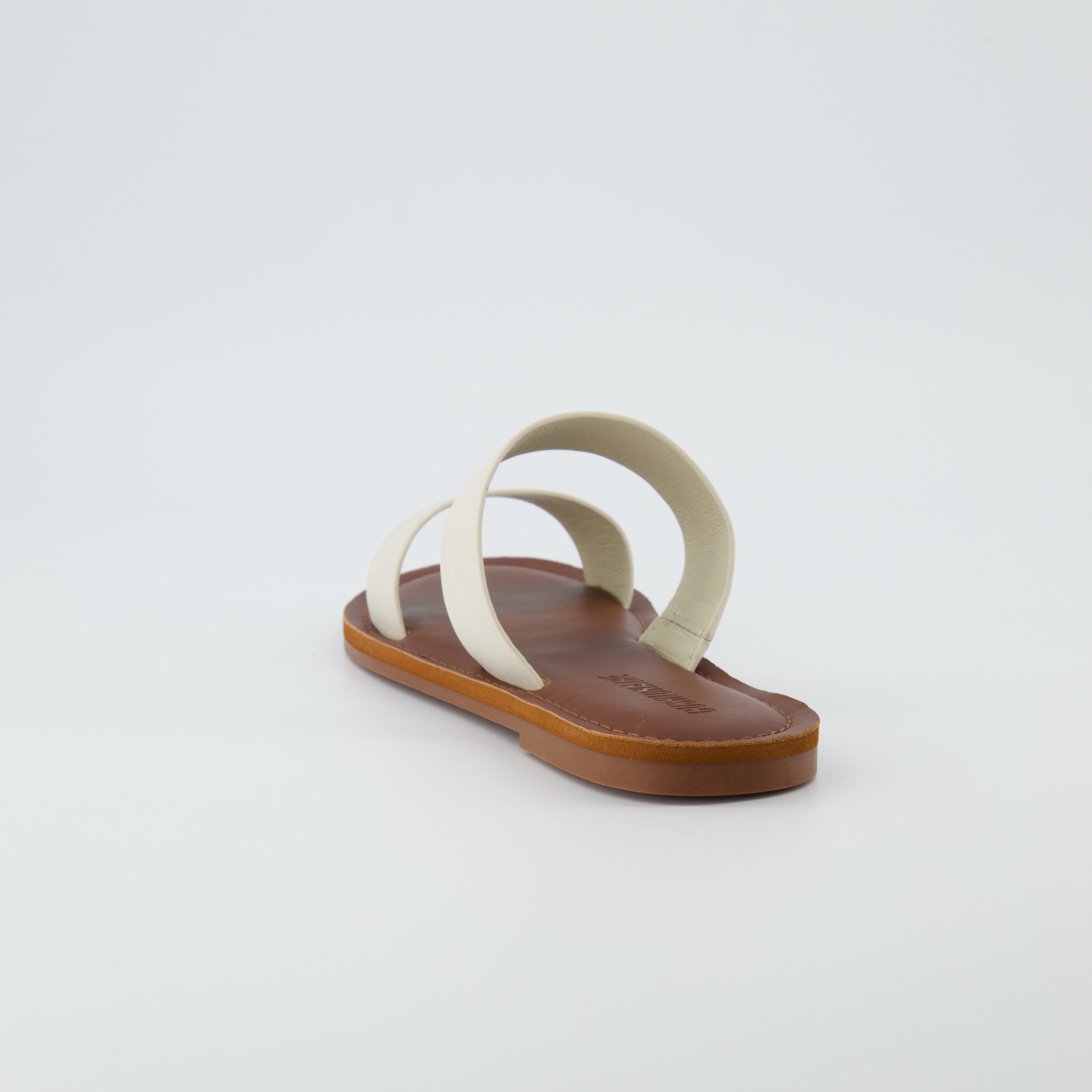 Calico Two Band Slide Sandal Bone