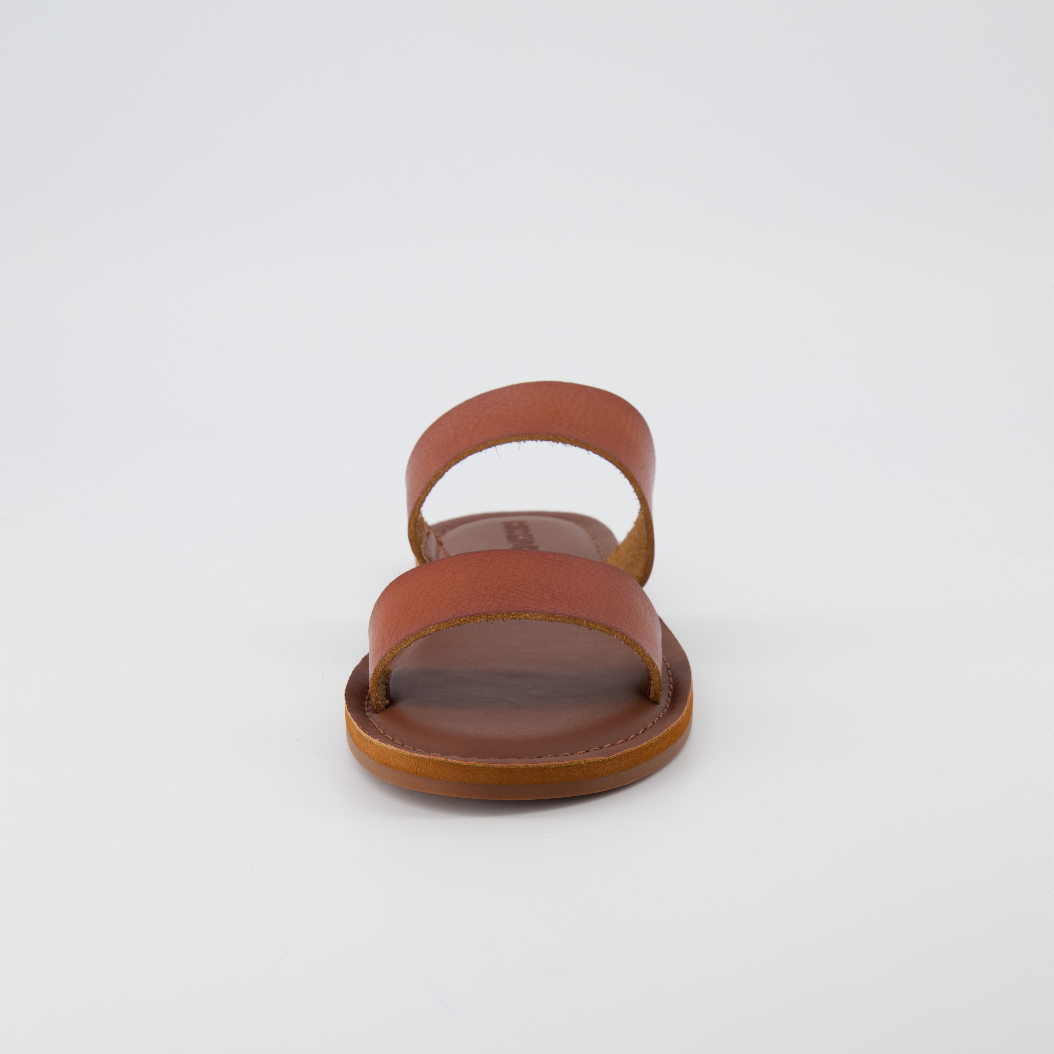 Calico Two Band Slide Sandal Cognac