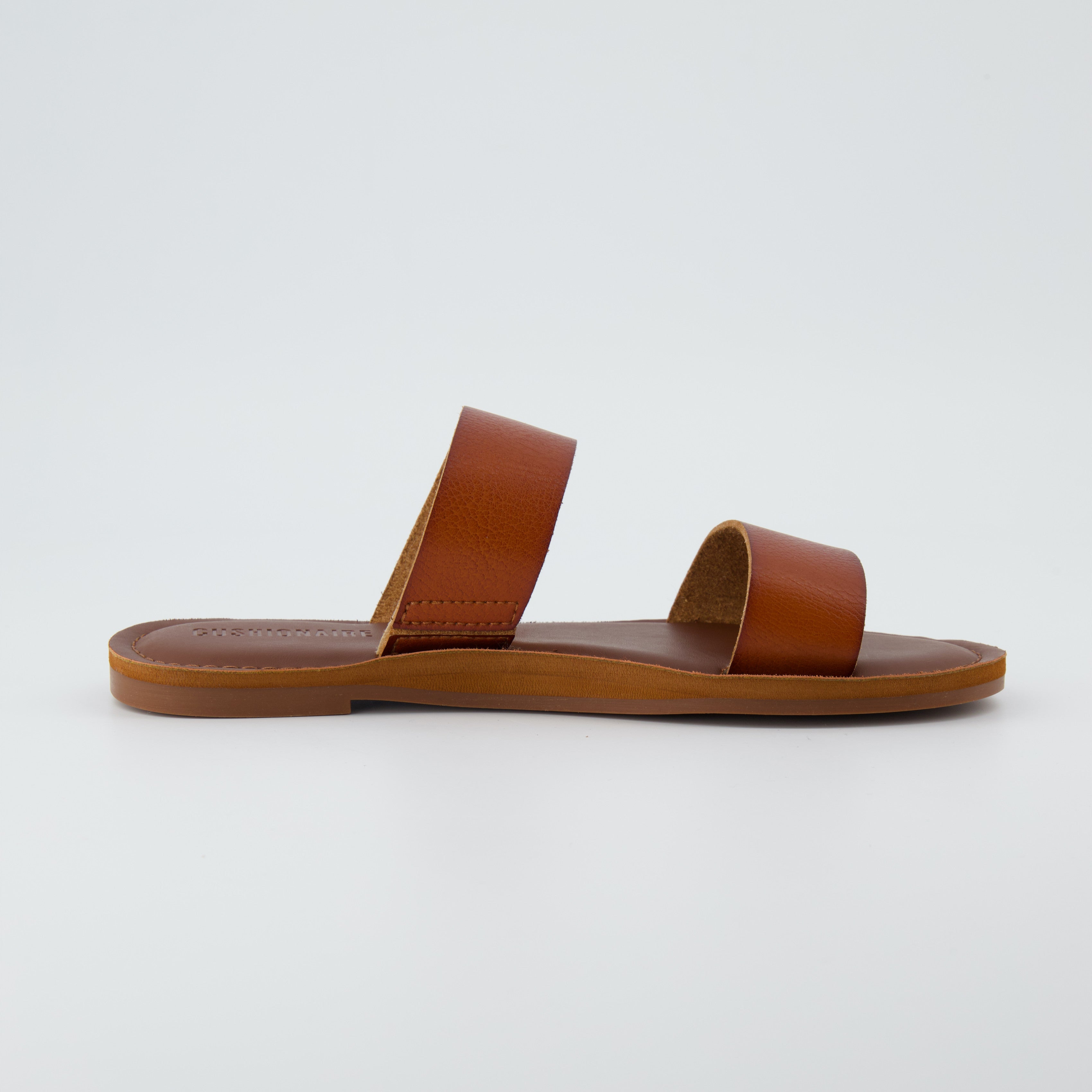 Calico Two Band Slide Sandal Cognac