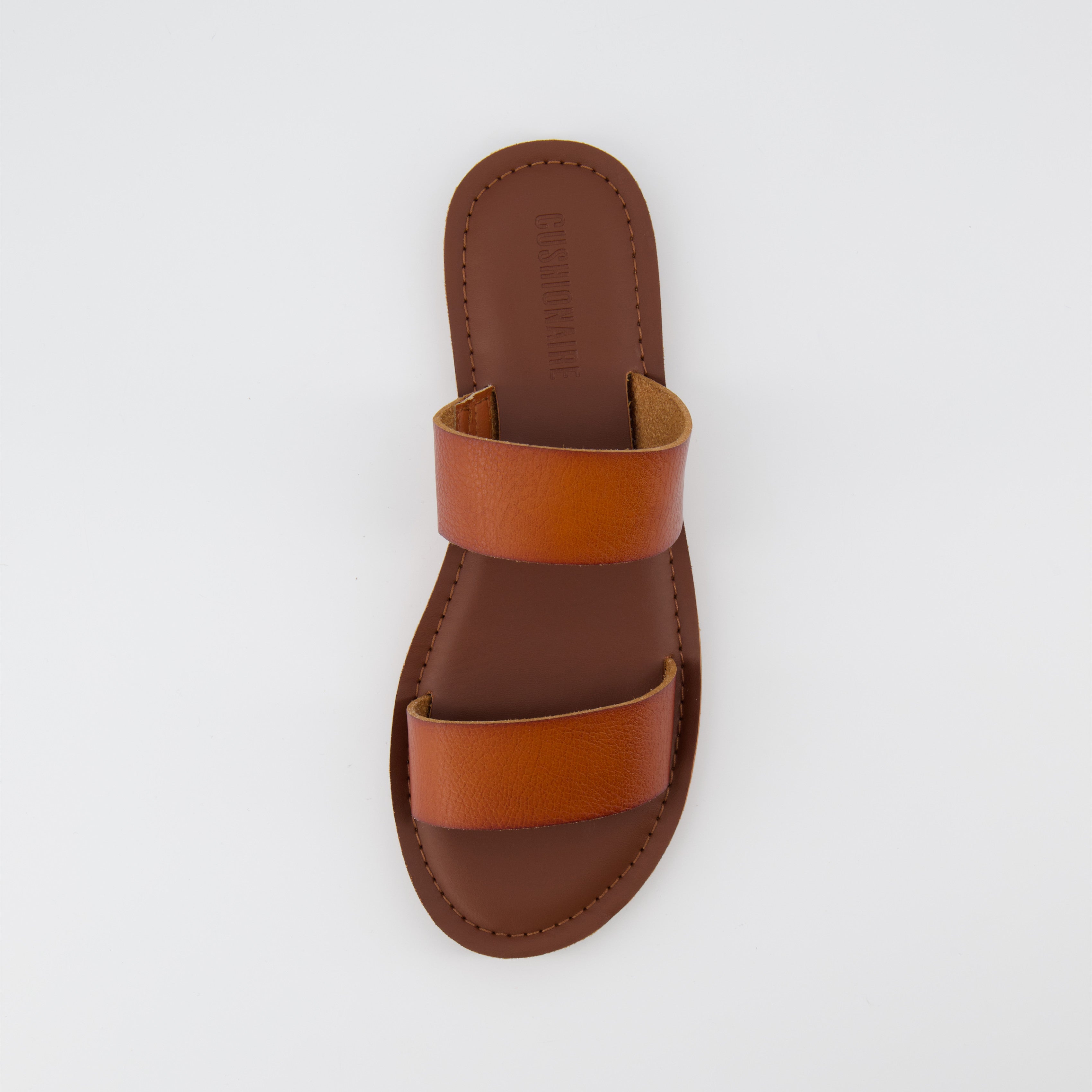 Calico Two Band Slide Sandal Cognac