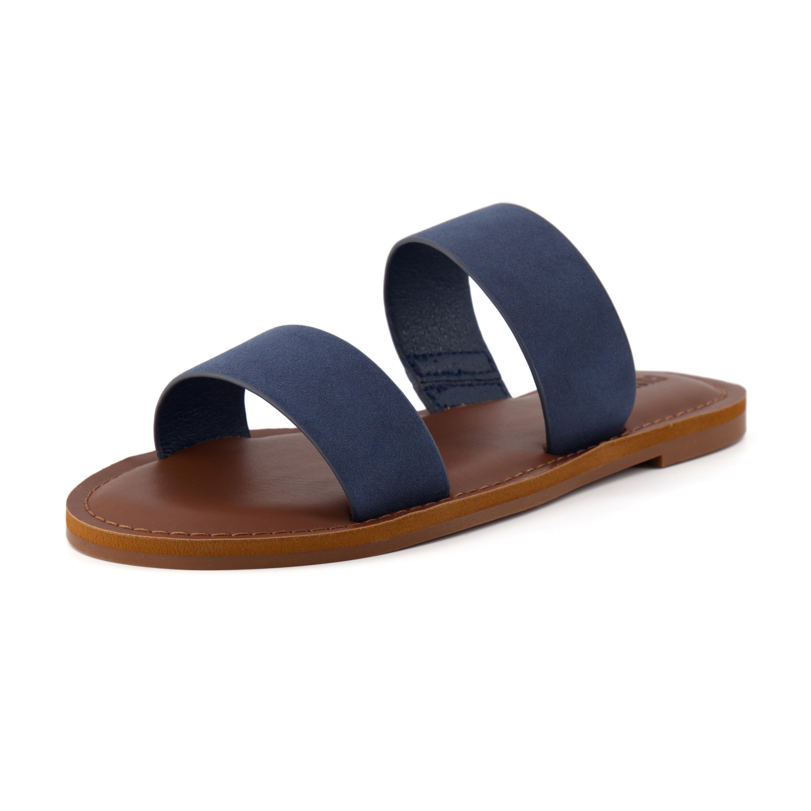 Calico Two Band Slide Sandal Navy