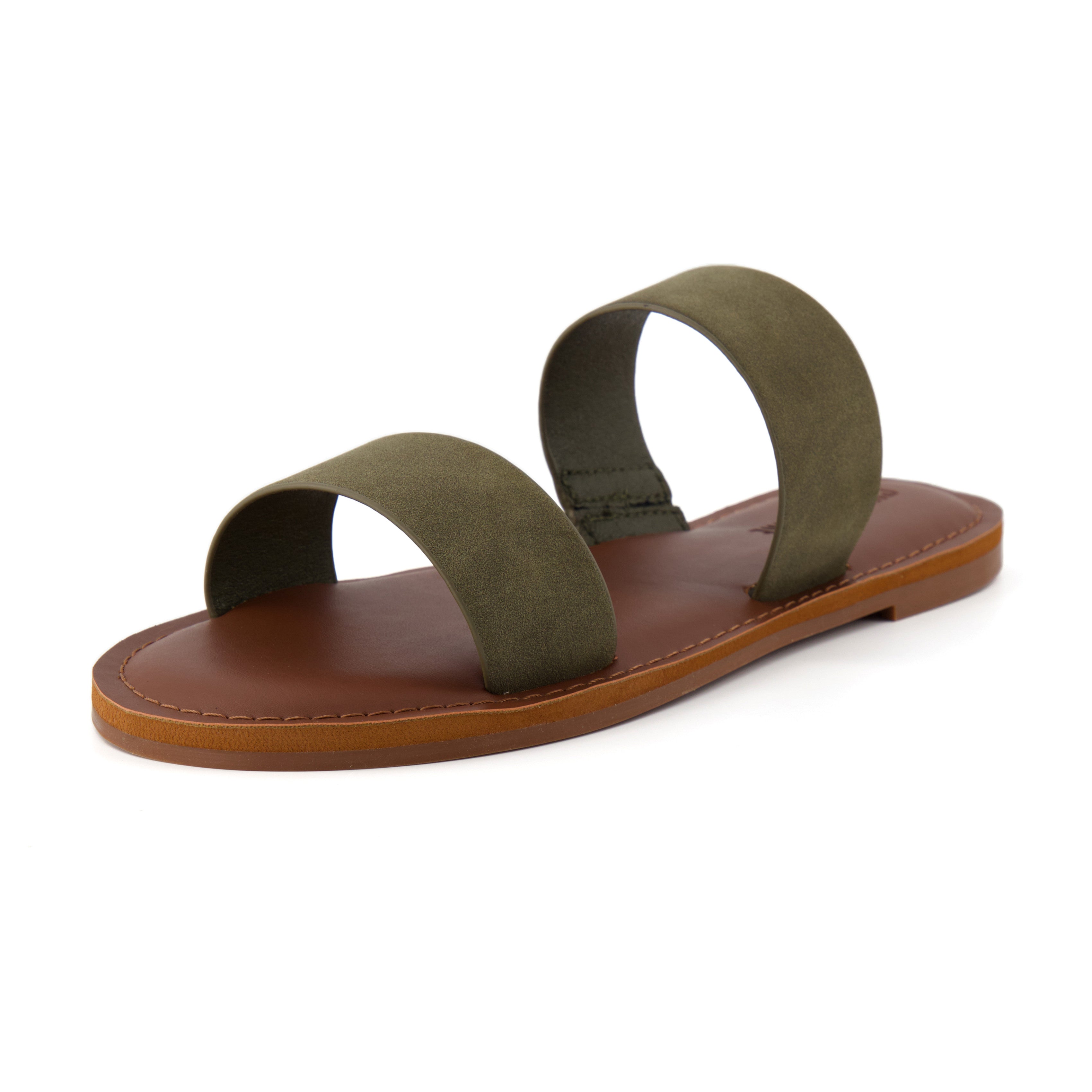 Calico Two Band Slide Sandal Olive