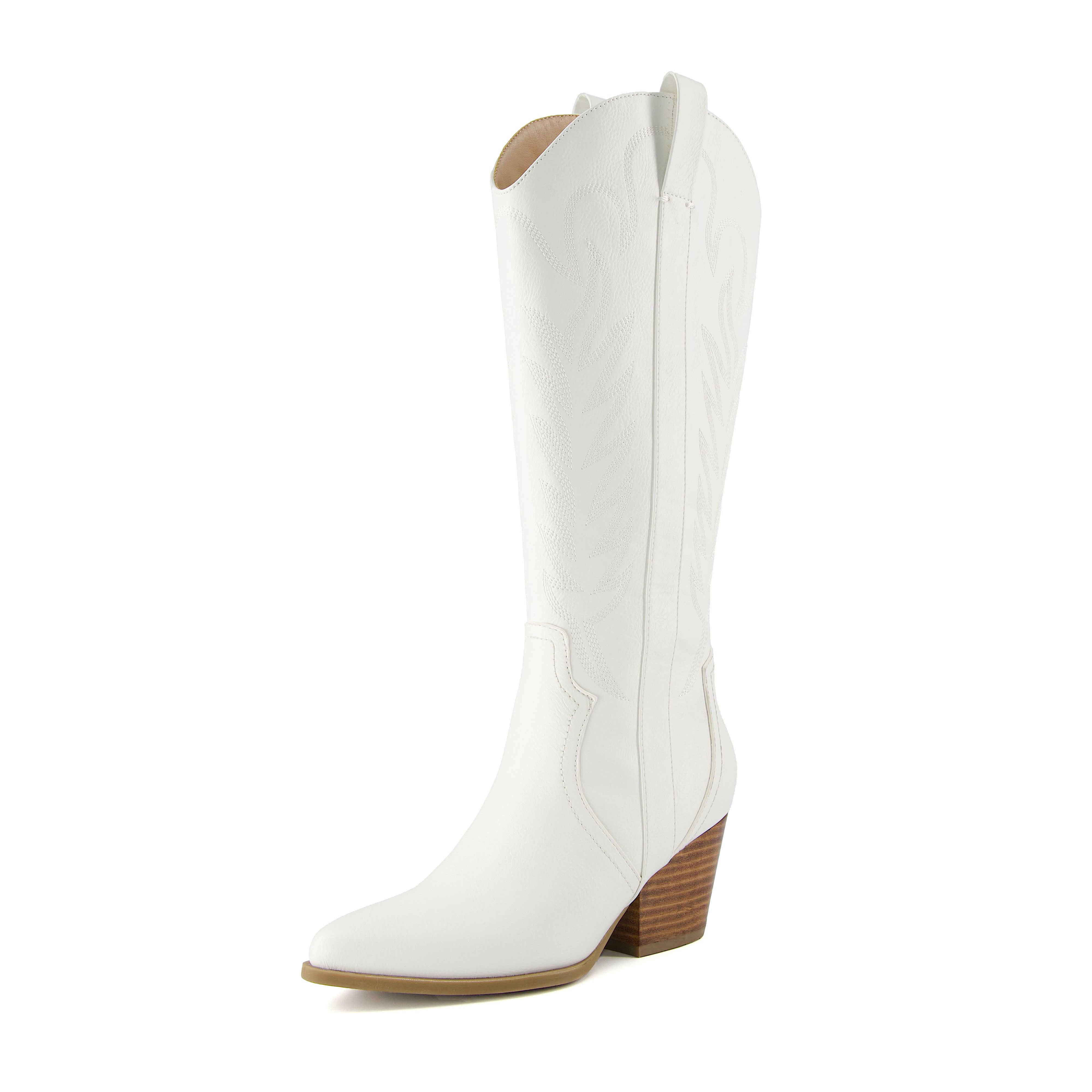 Caress Tall Western Boot White
