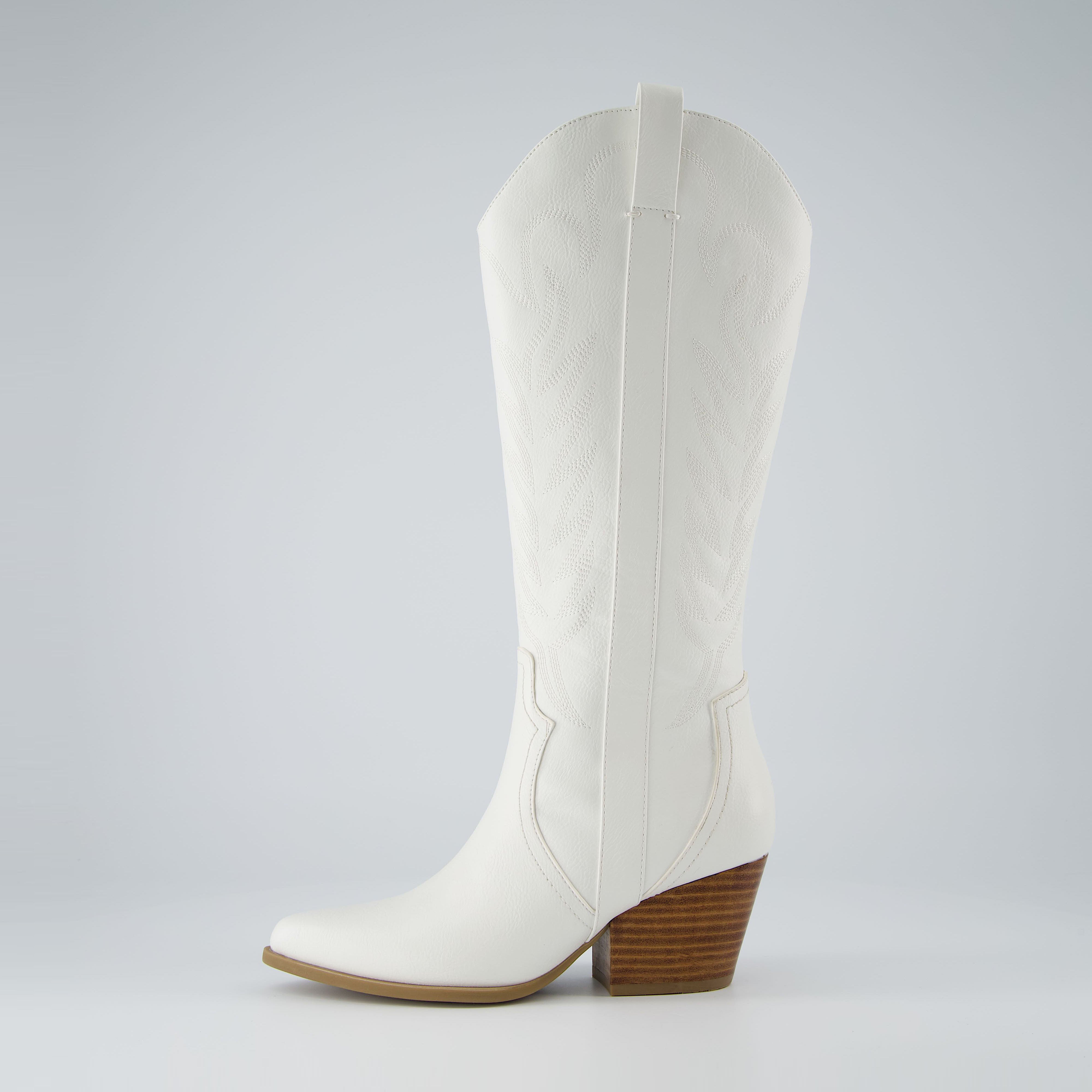 Caress Tall Western Boot White