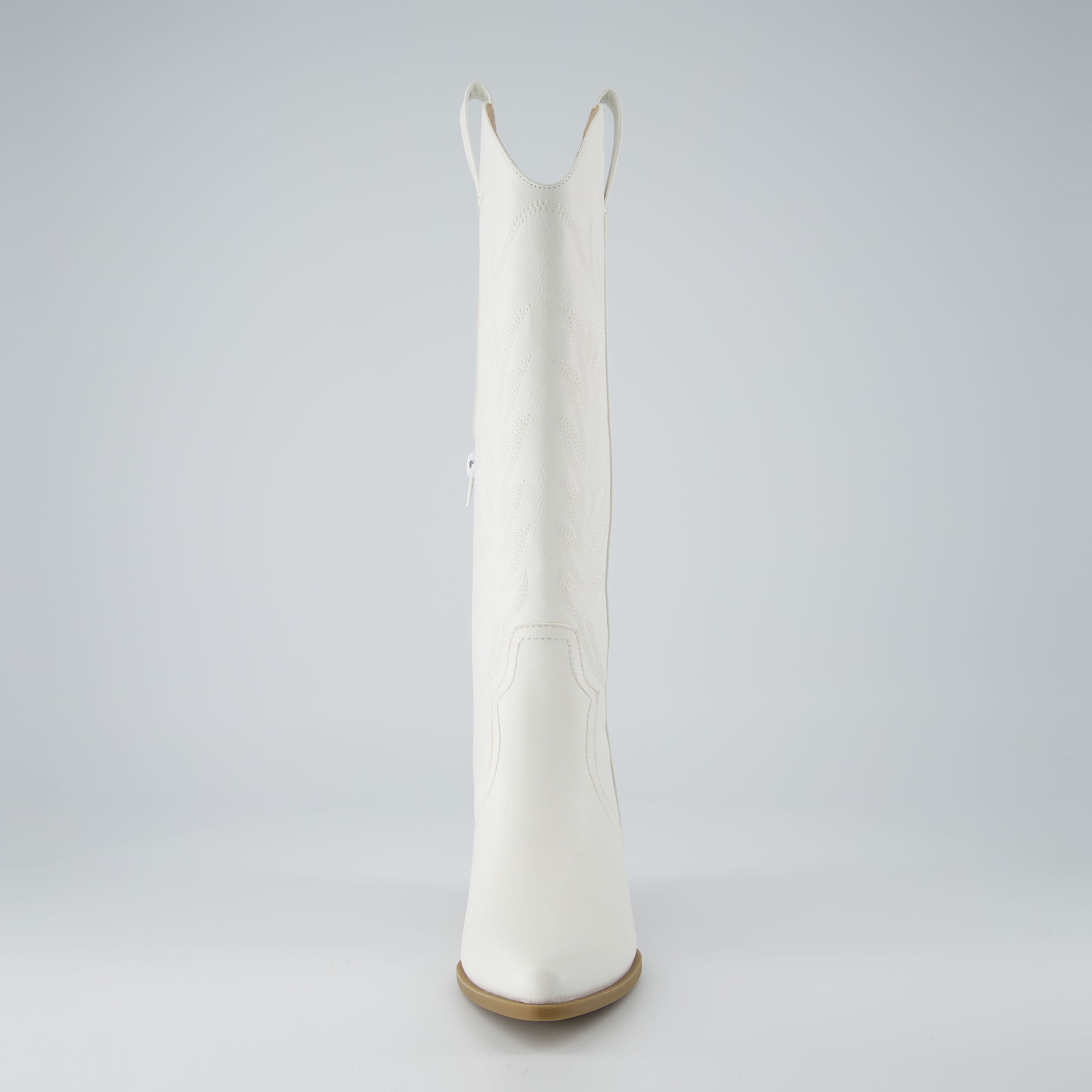 Caress Tall Western Boot White