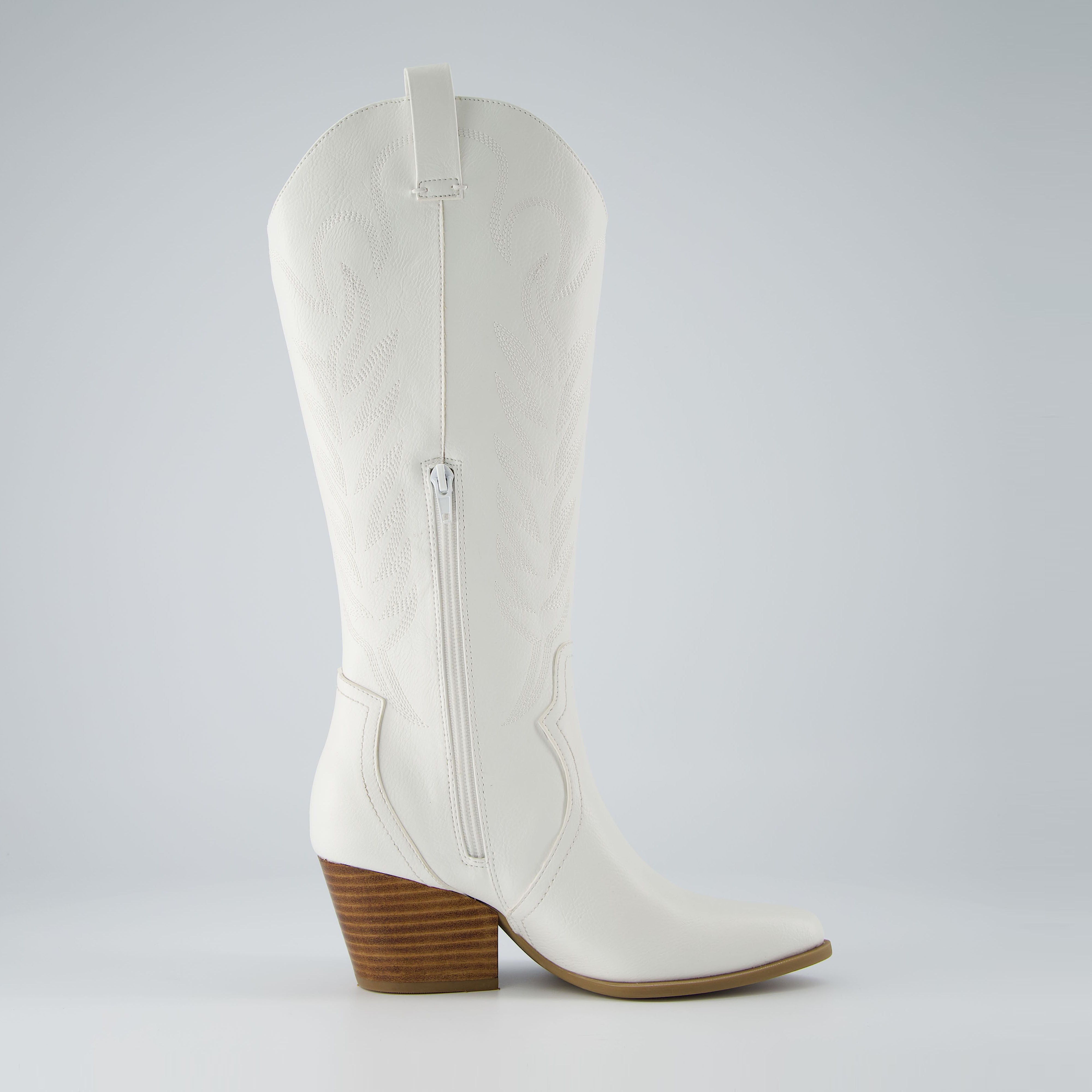 Caress Tall Western Boot White