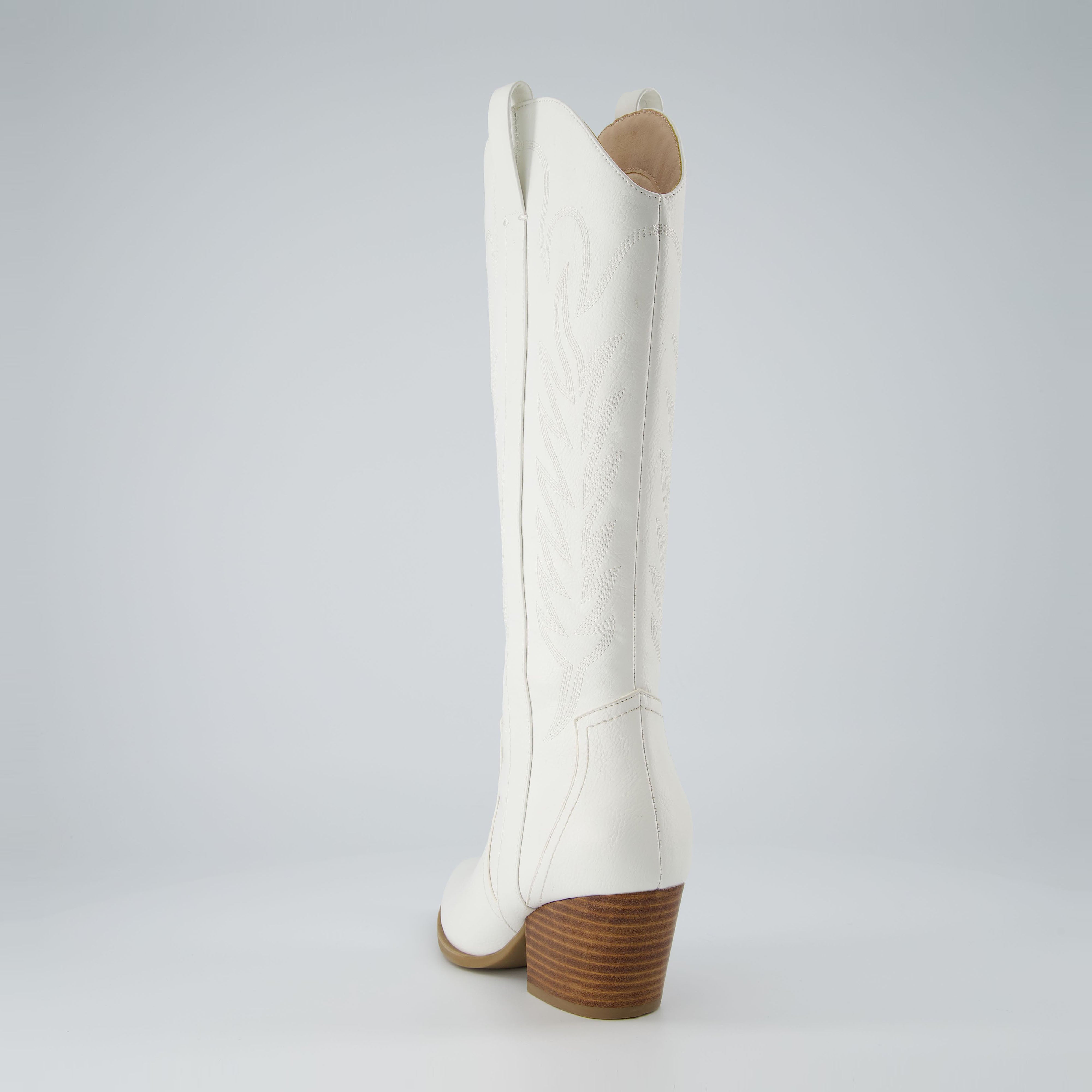 Caress Tall Western Boot White