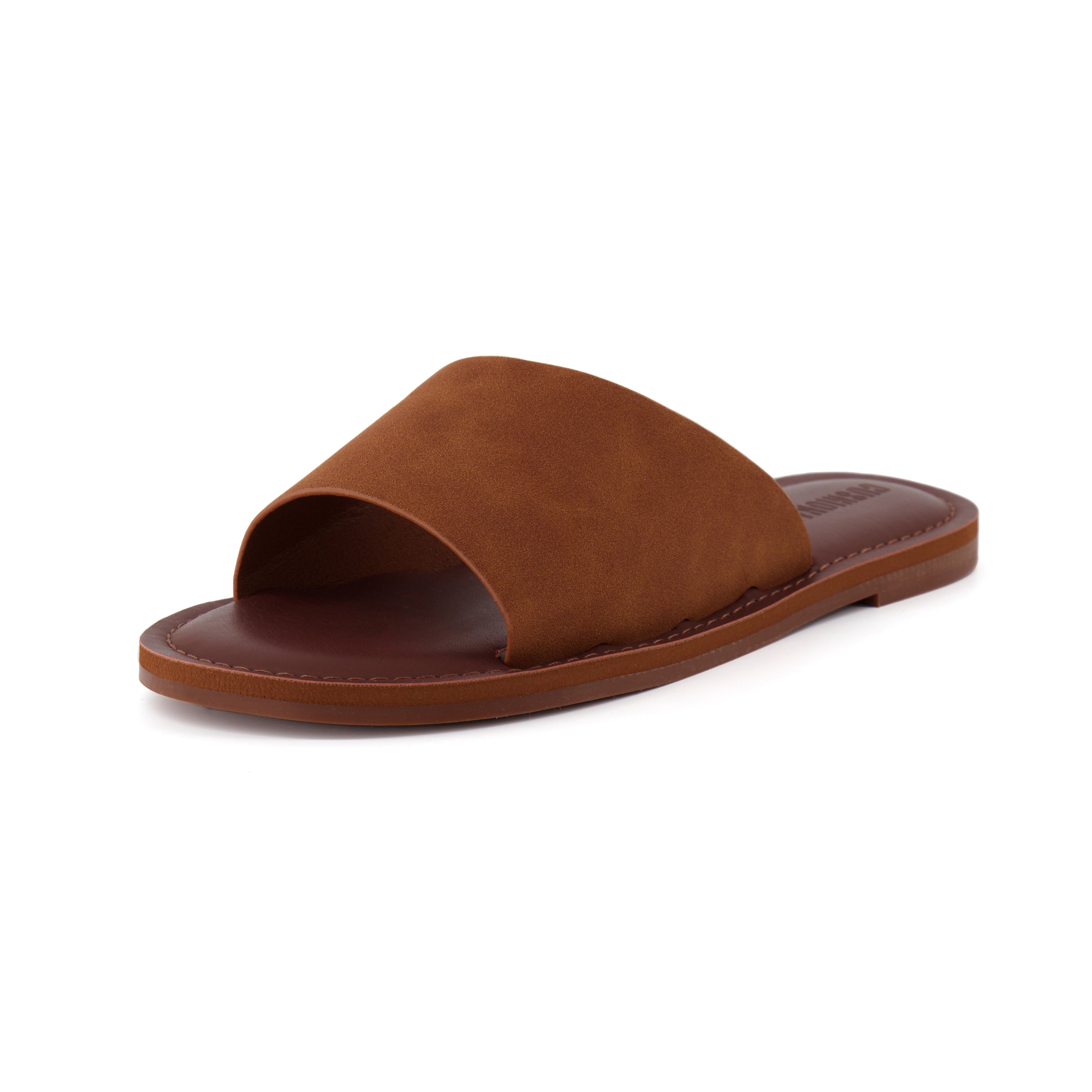 Carly One Band Slide Sandal Spice Vegan Suede