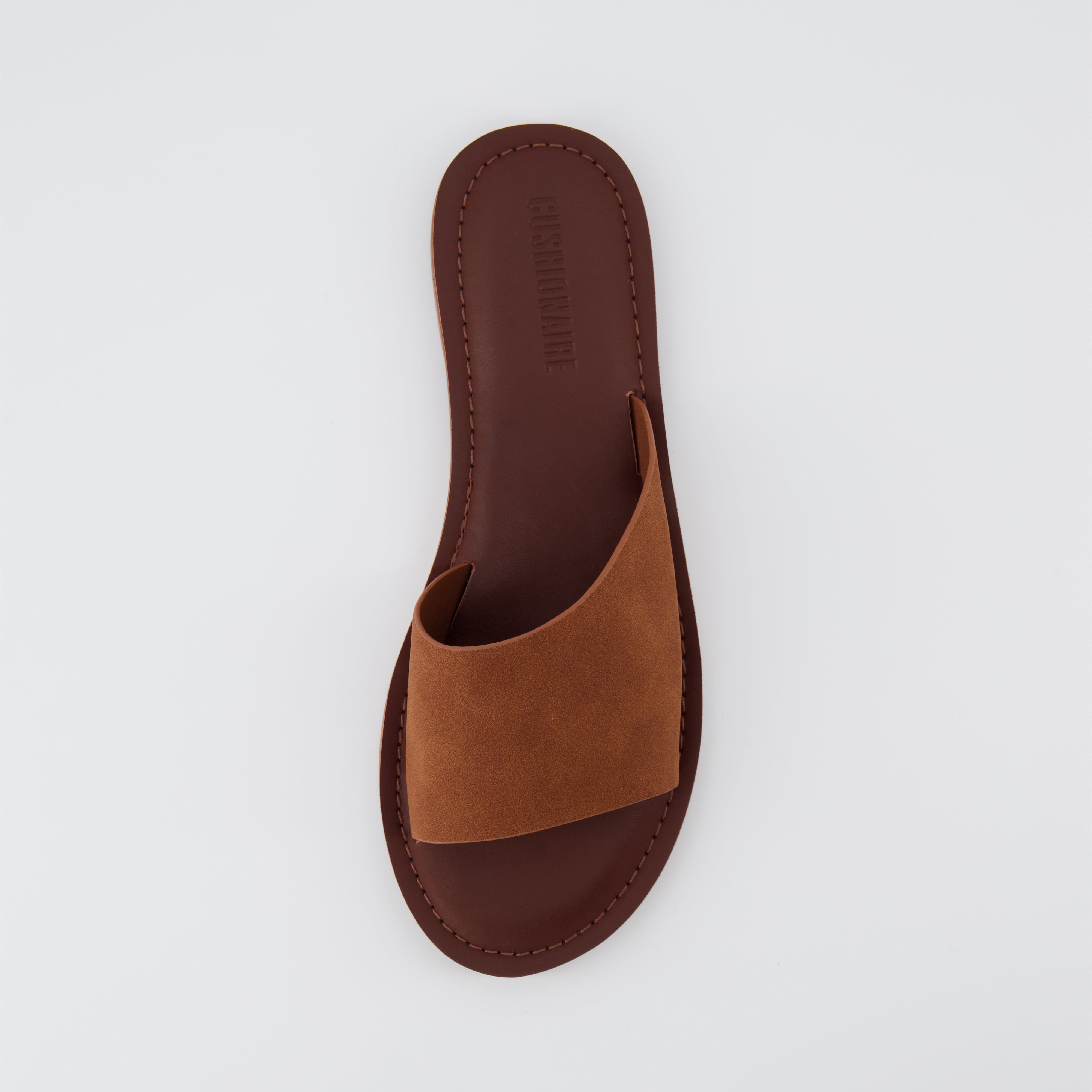 Carly One Band Slide Sandal Spice Vegan Suede