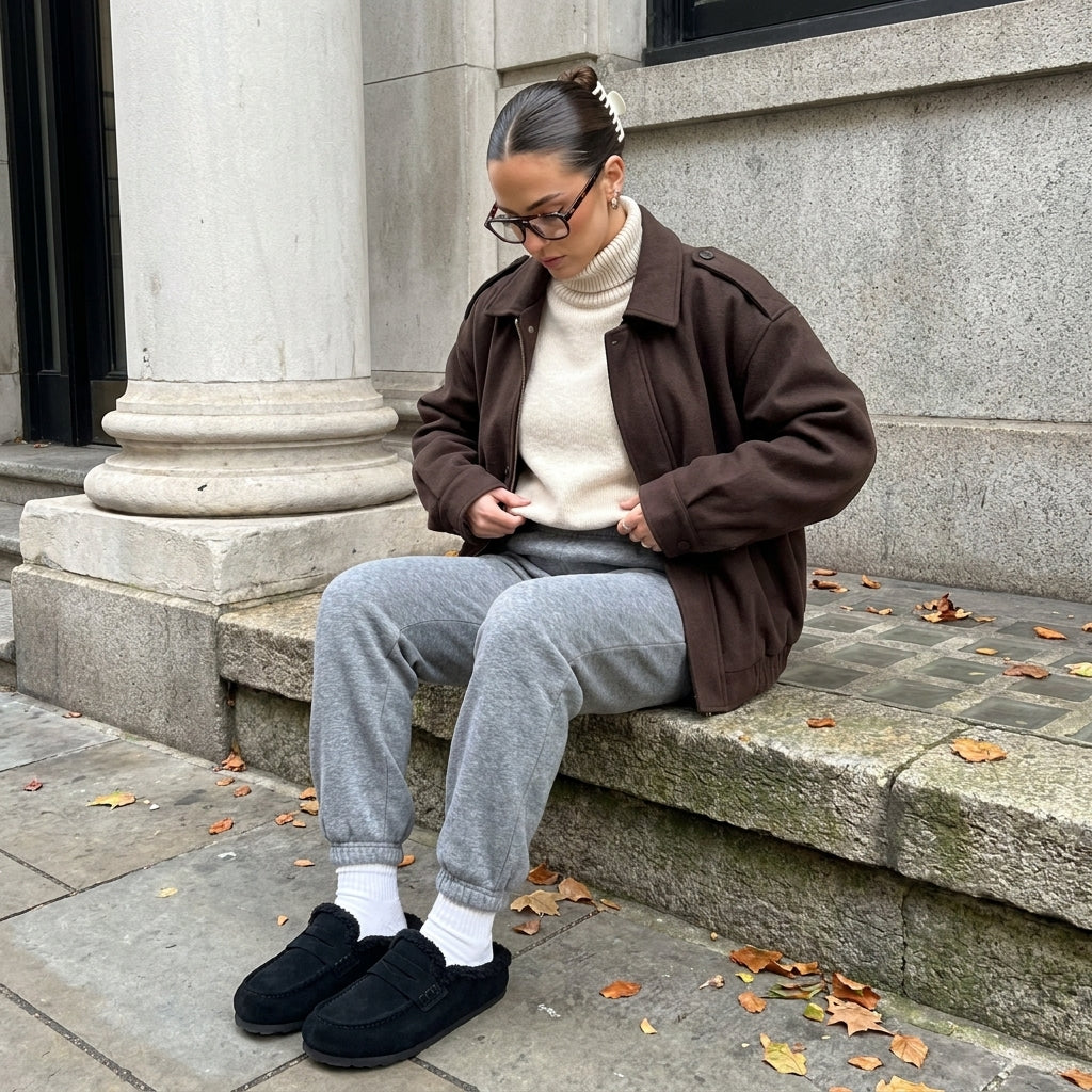 Casey Suede Slippers Black