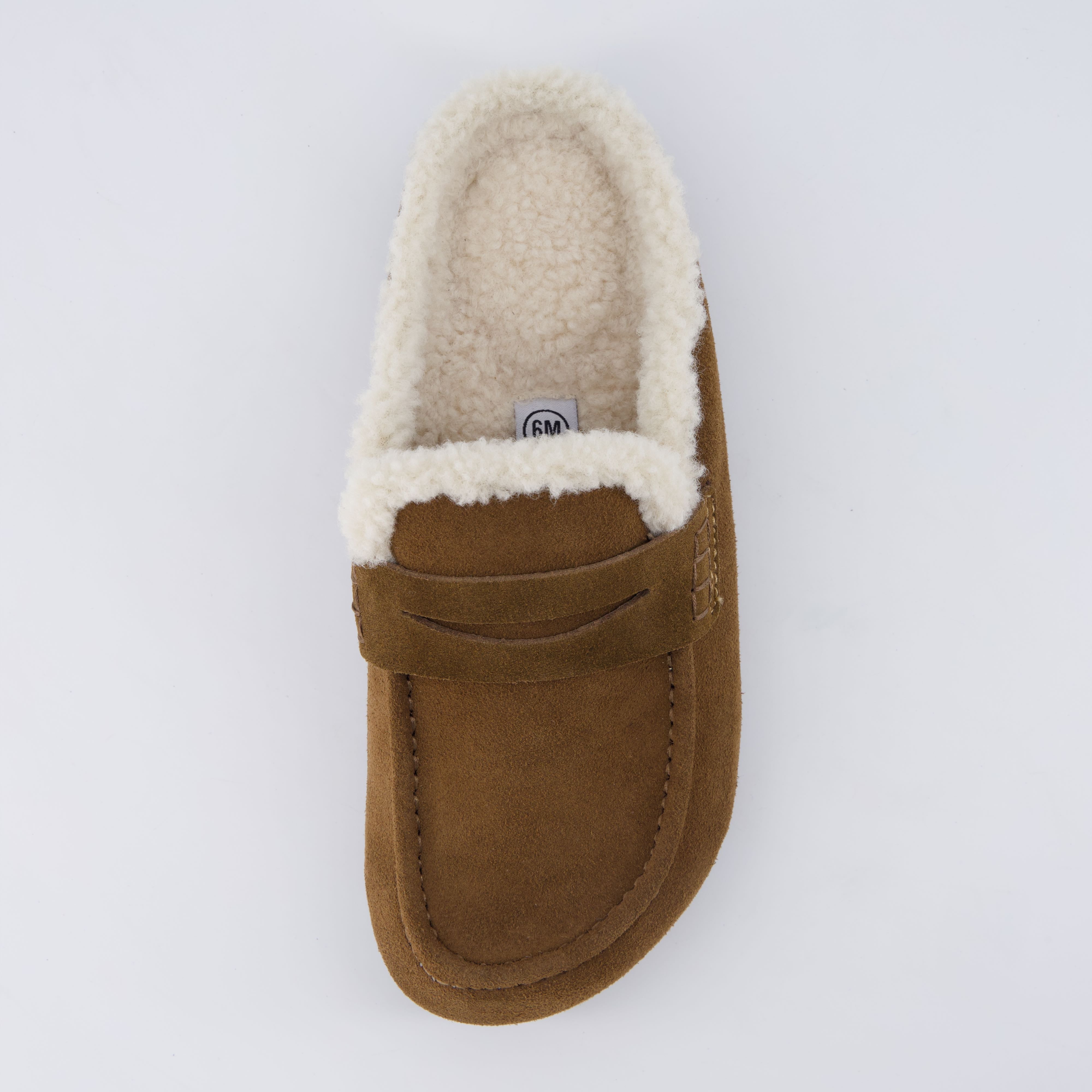 Casey Genuine Suede Moccasin Slippers Brown