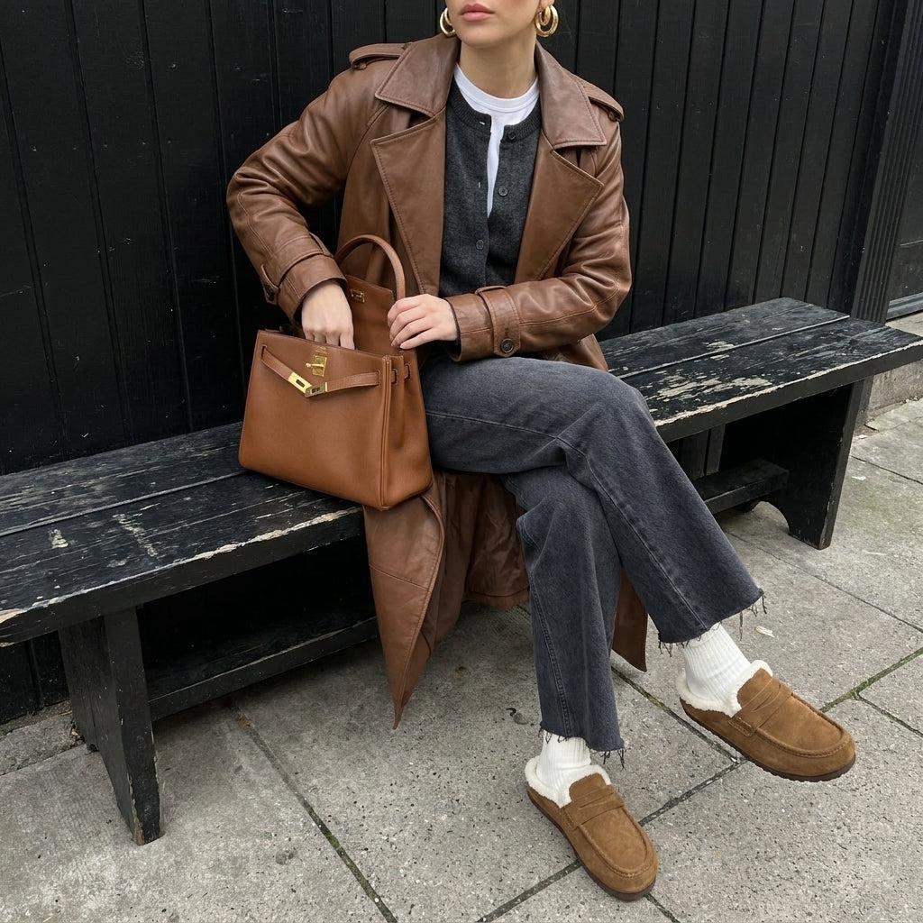 Casey Suede Slippers Brown