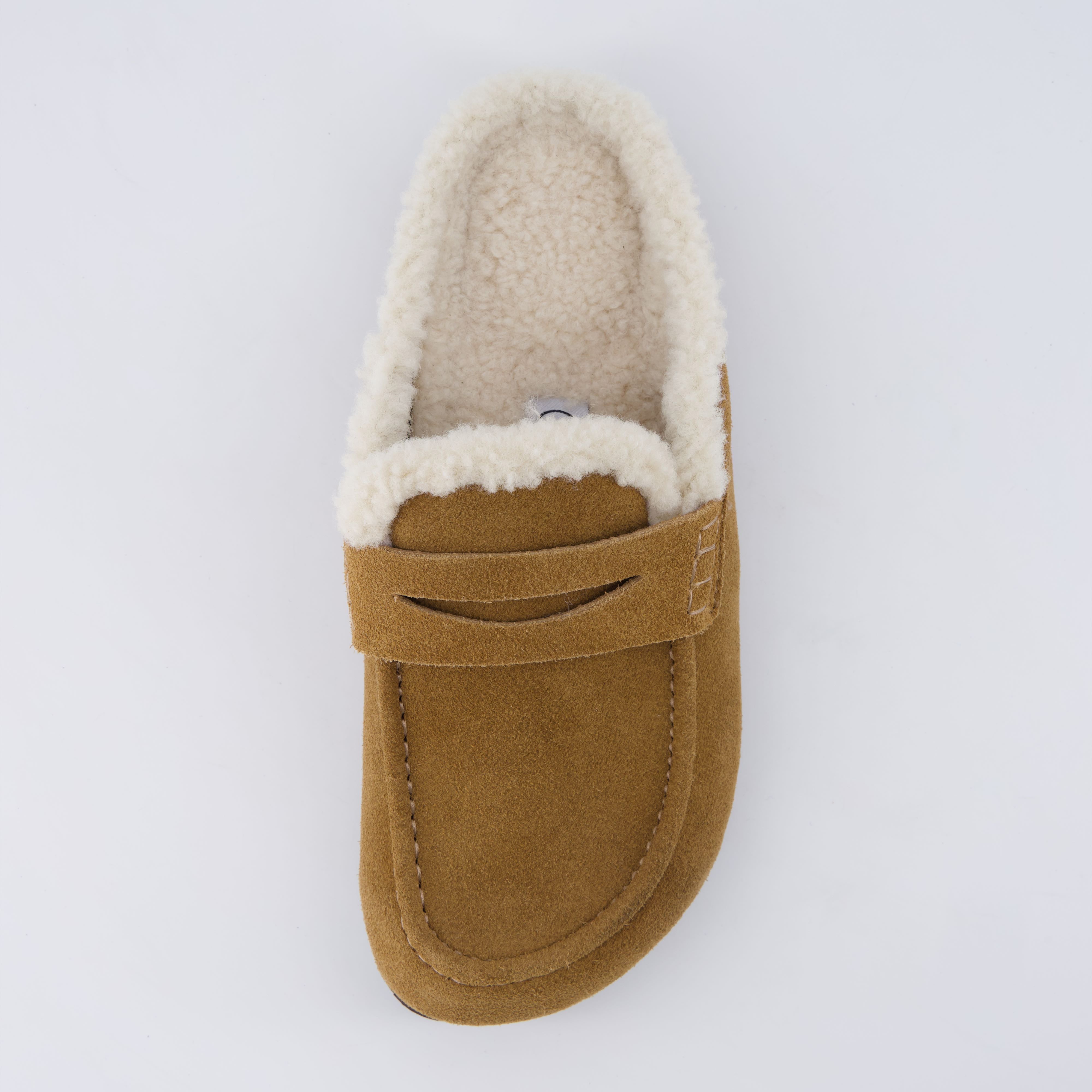 Casey Genuine Suede Moccasin Slippers Camel
