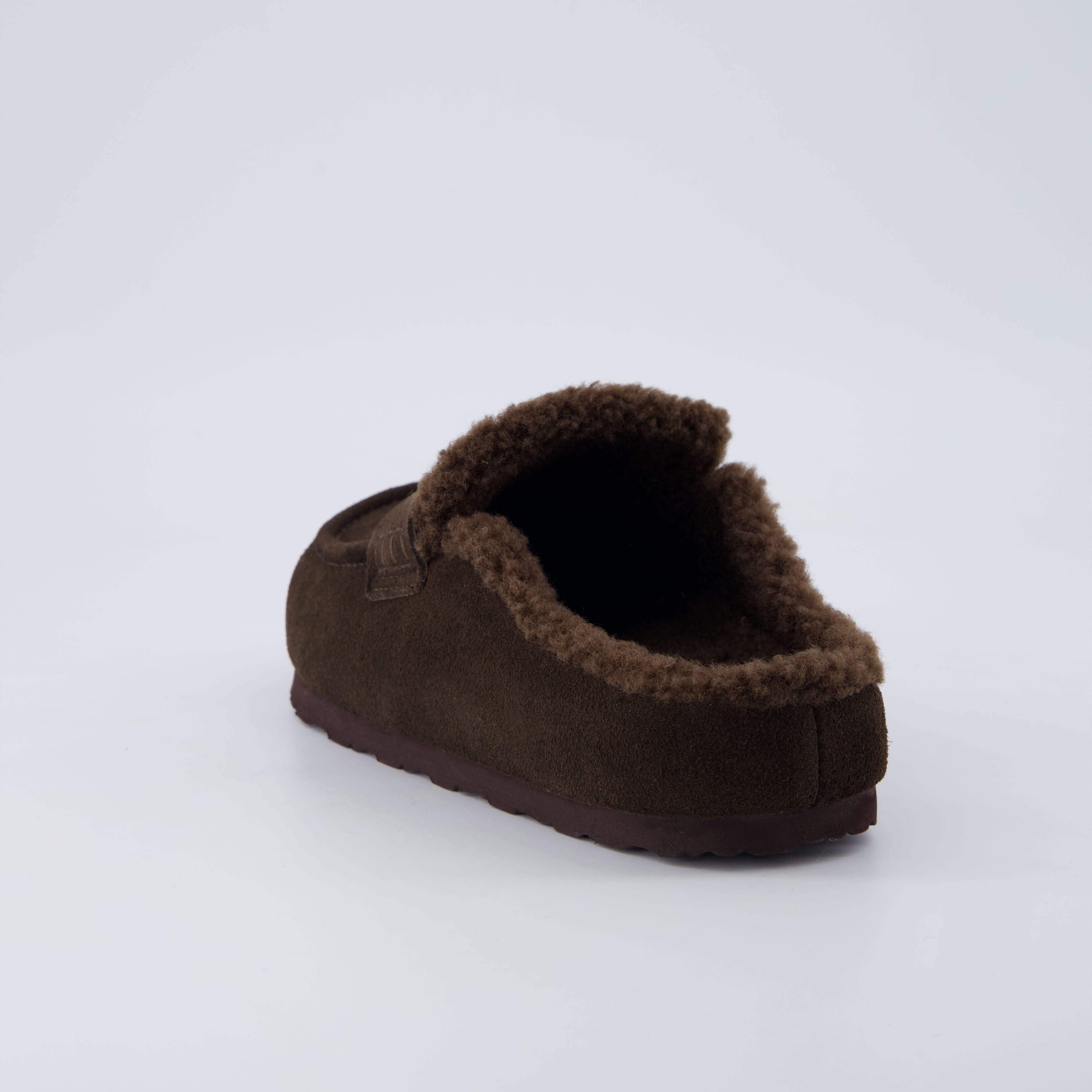 Casey Genuine Suede Moccasin Slippers Chocolate
