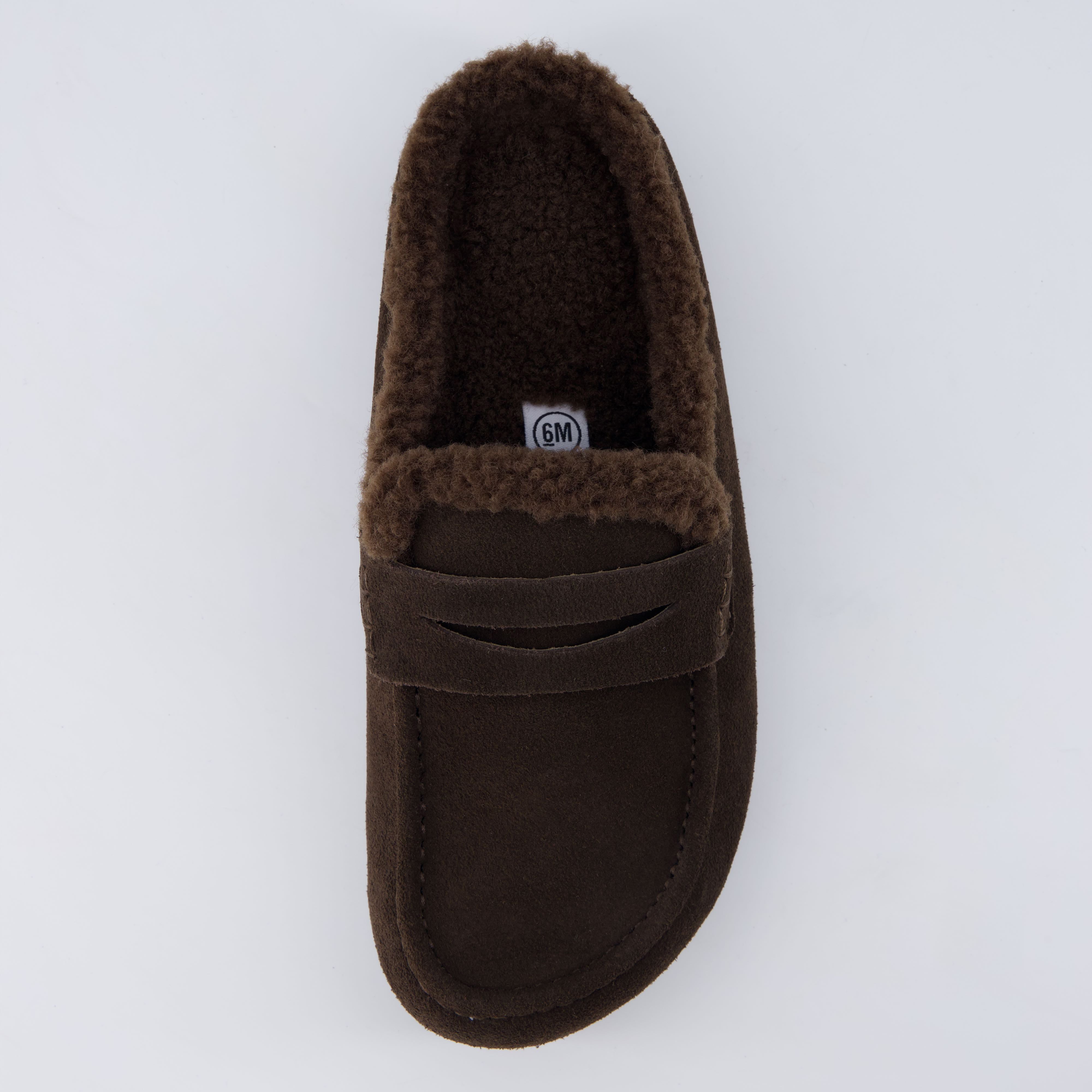 Casey Genuine Suede Moccasin Slippers Chocolate