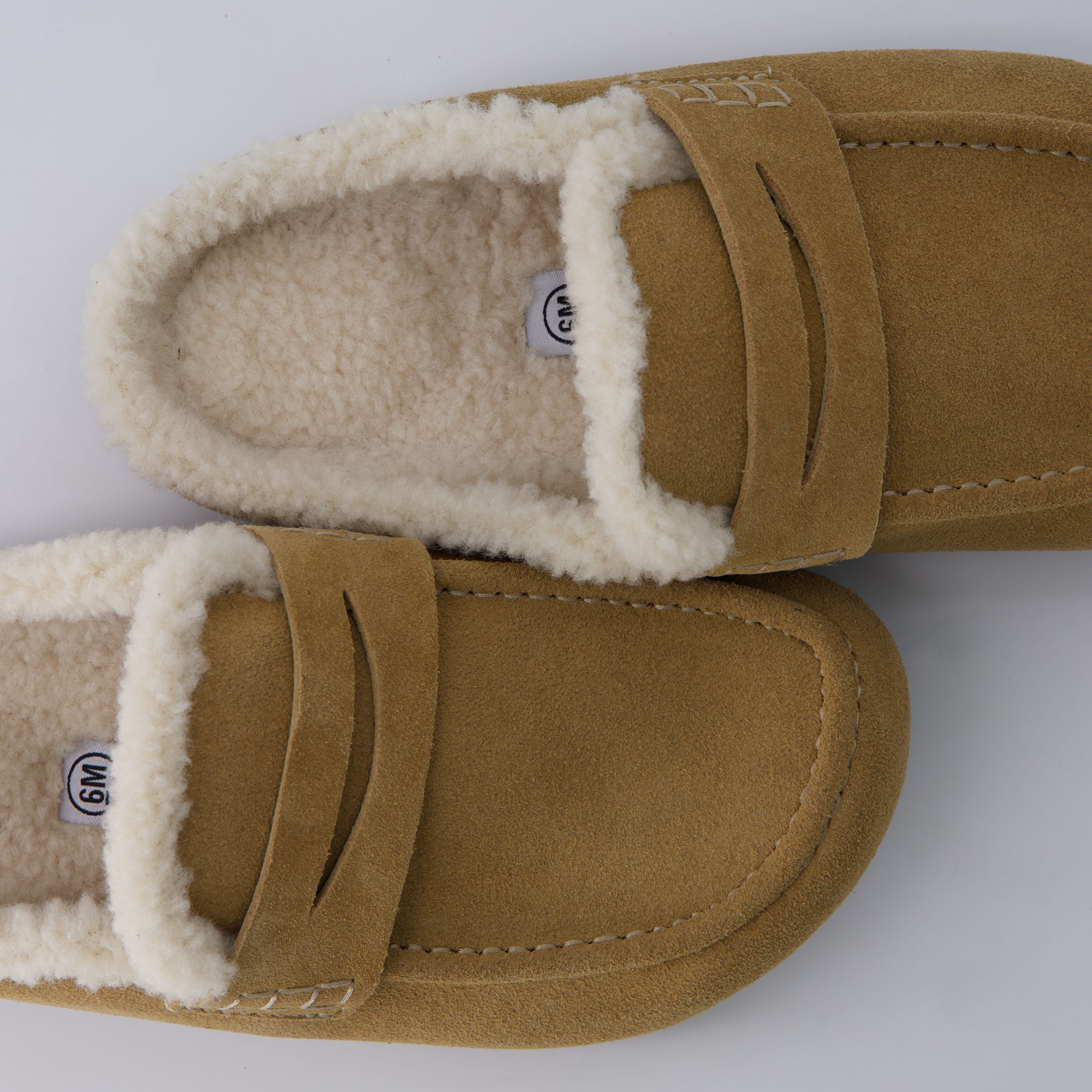 Casey Genuine Suede Moccasin Slippers Sand
