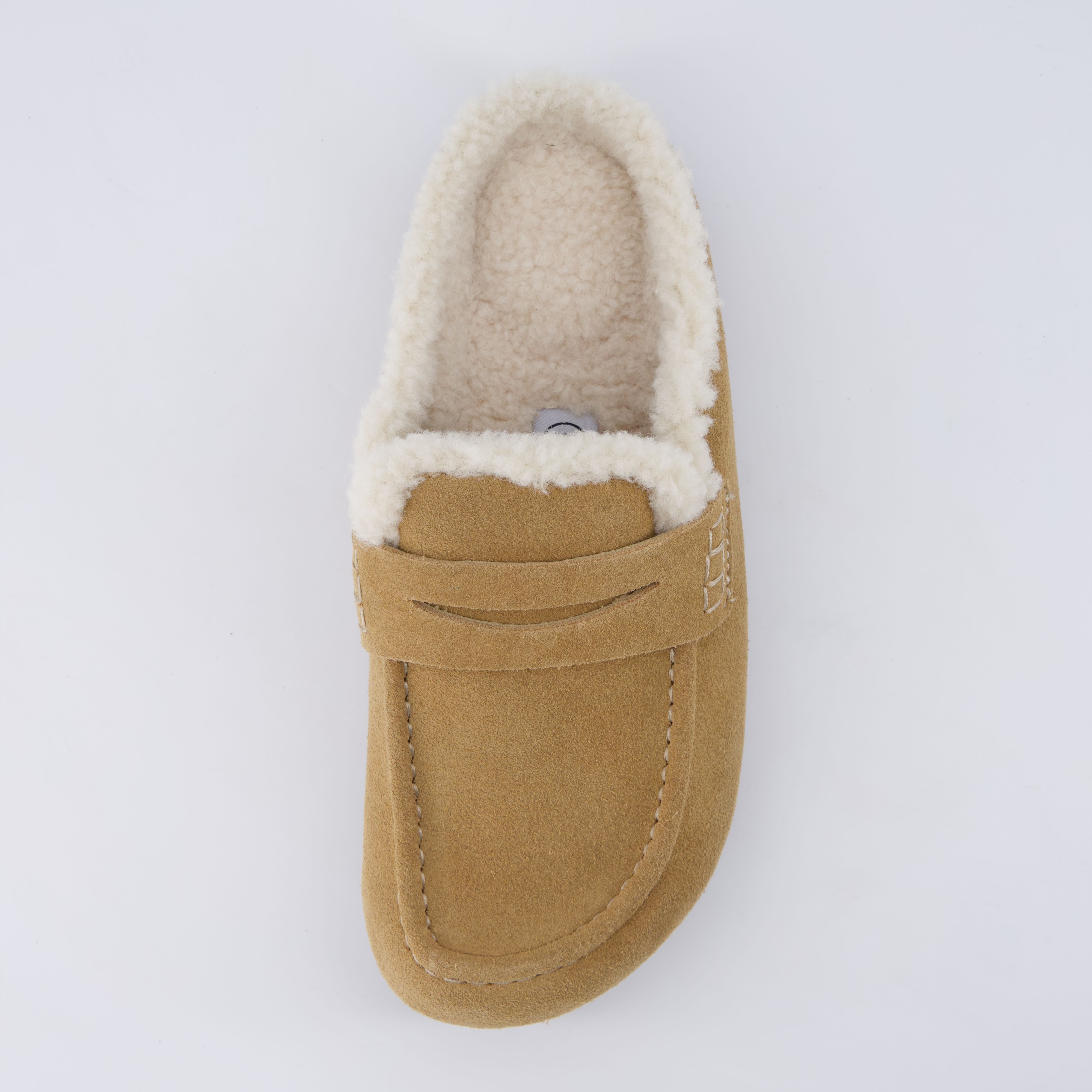 Casey Genuine Suede Moccasin Slippers Sand