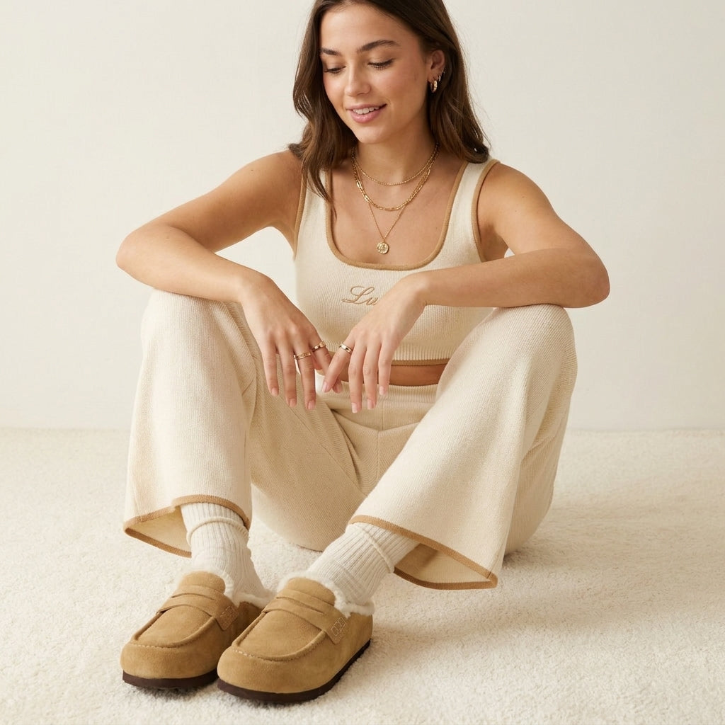 Casey Suede Slippers Sand