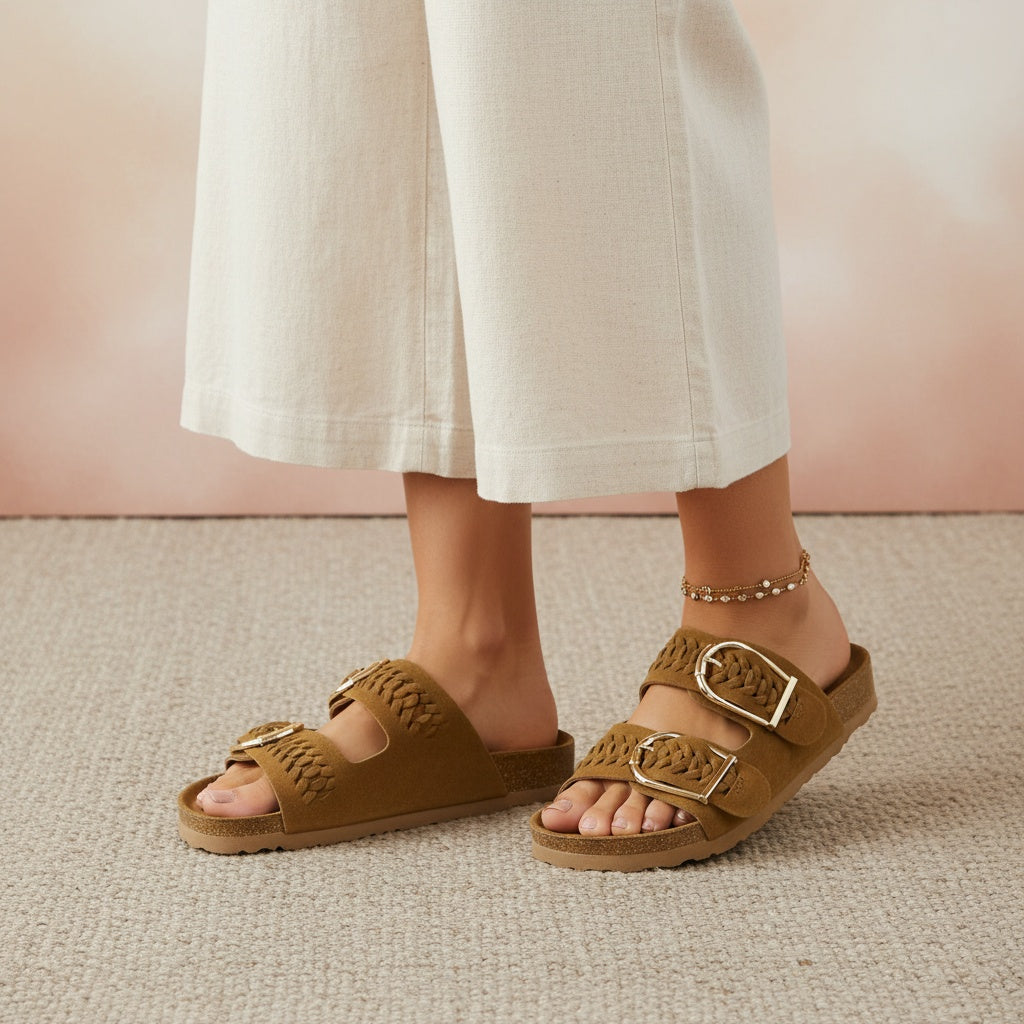 Cashew Cork Sandal Chestnut
