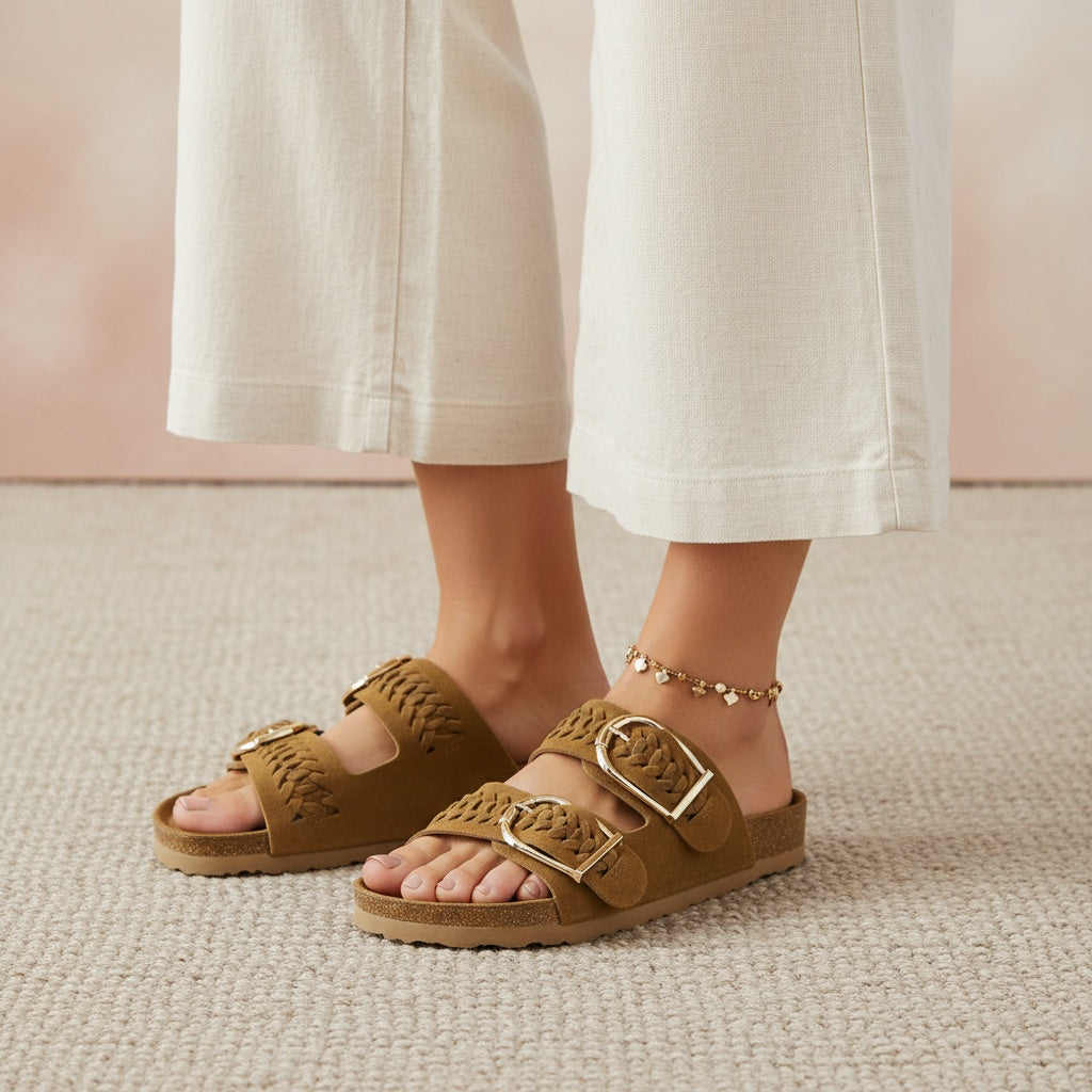 Cashew Cork Sandal Chestnut