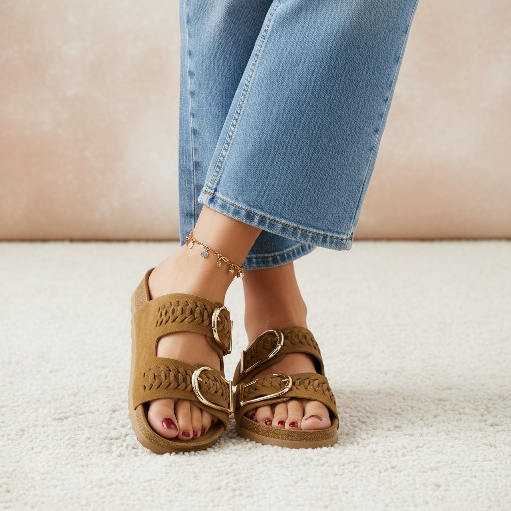 Cashew Cork Sandal Chestnut
