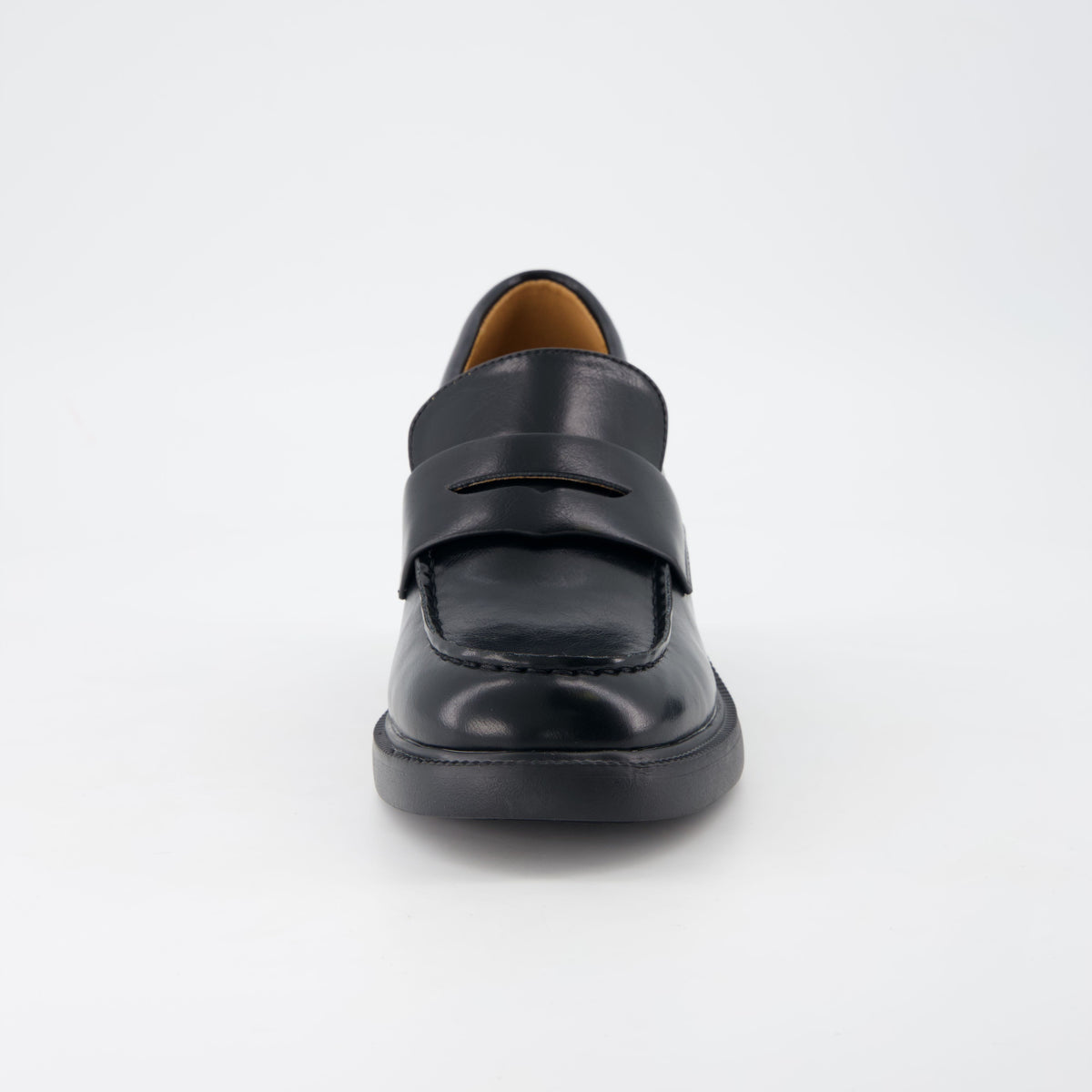 Chevy Chunky Heeled Womens Loafers Chocolate Croco