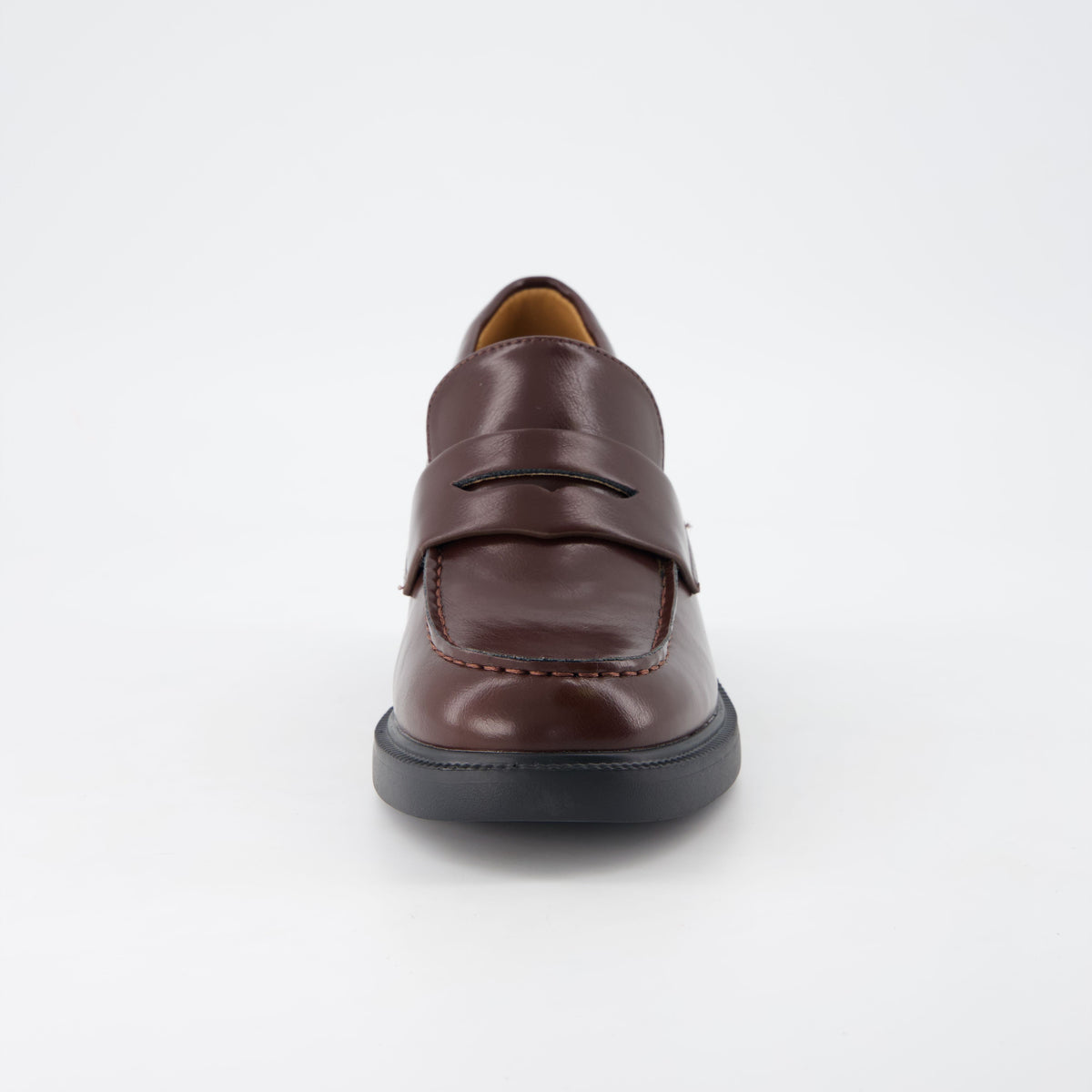Chevy Chunky Heeled Womens Loafers Chocolate Croco
