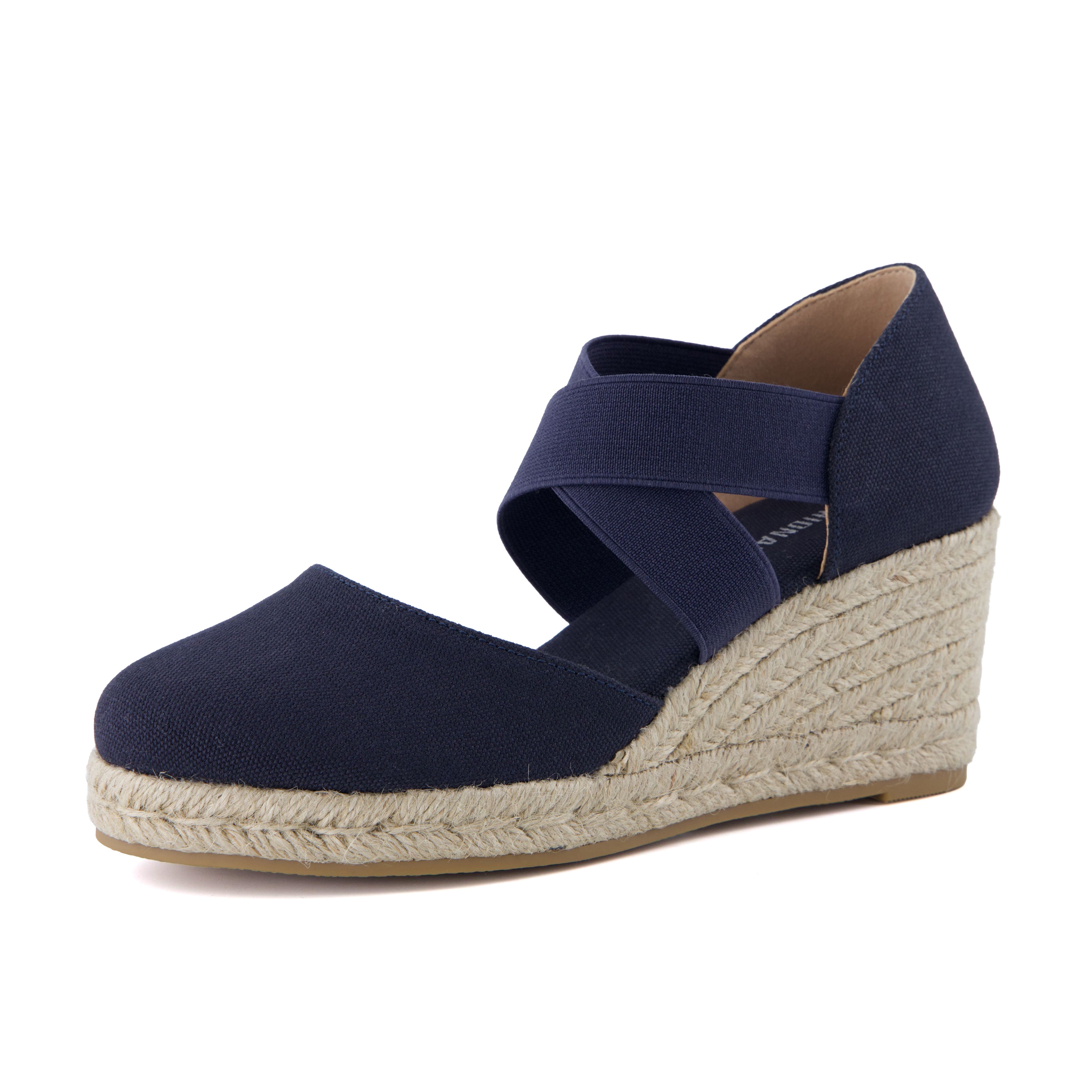 Chica Espadrille Wedge Sandals Navy
