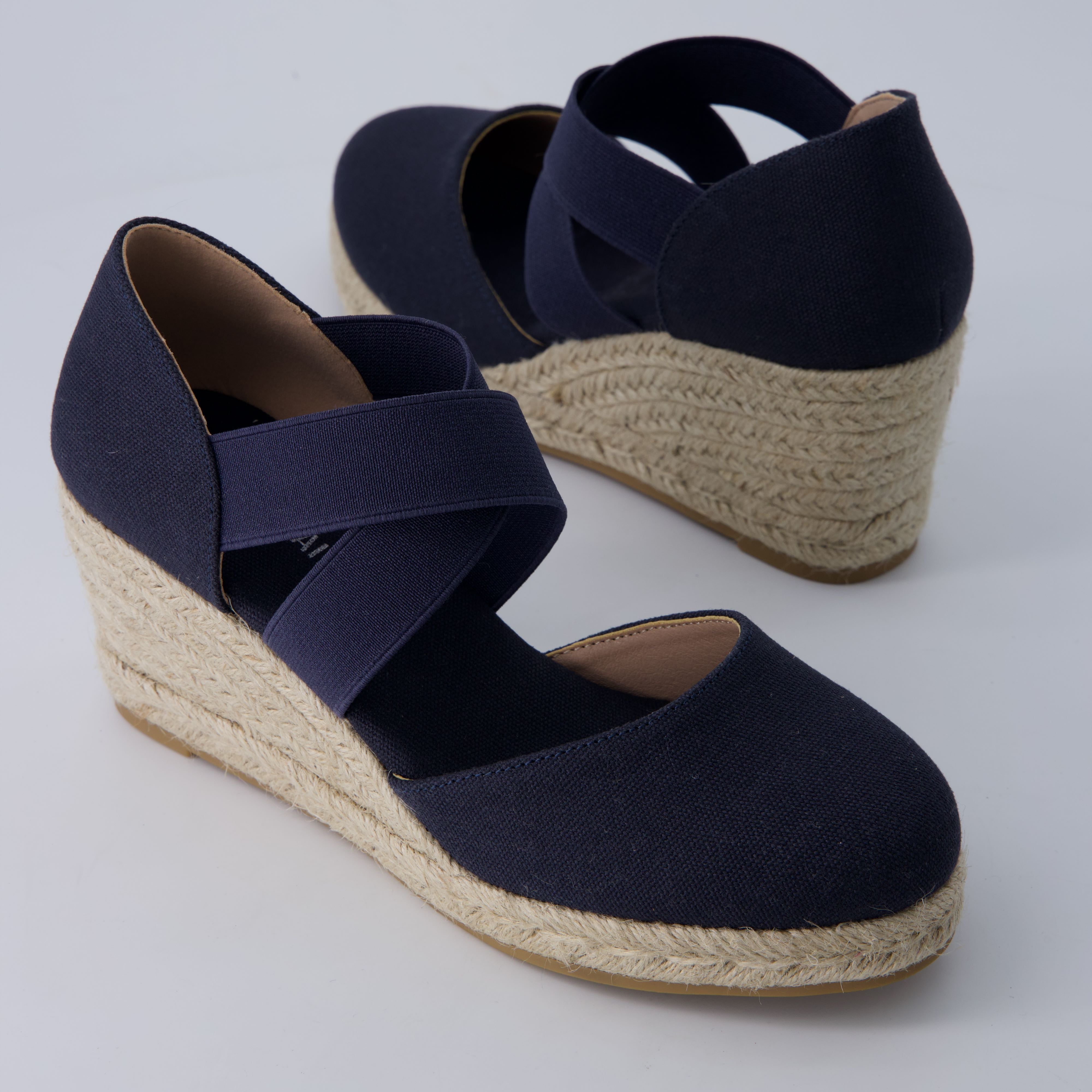 Chica Espadrille Wedge Sandals Navy