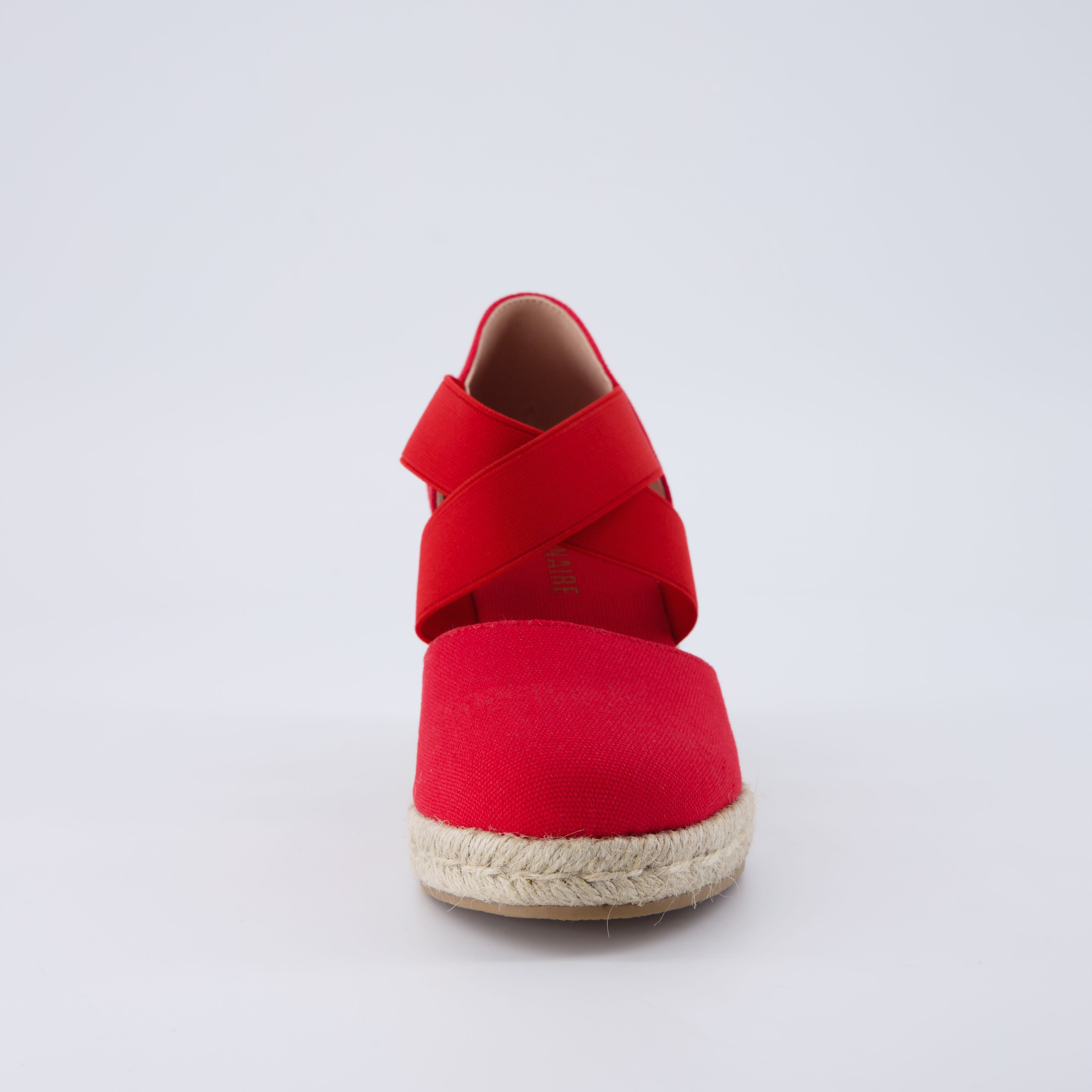 Chica Espadrille Wedge Sandals Red