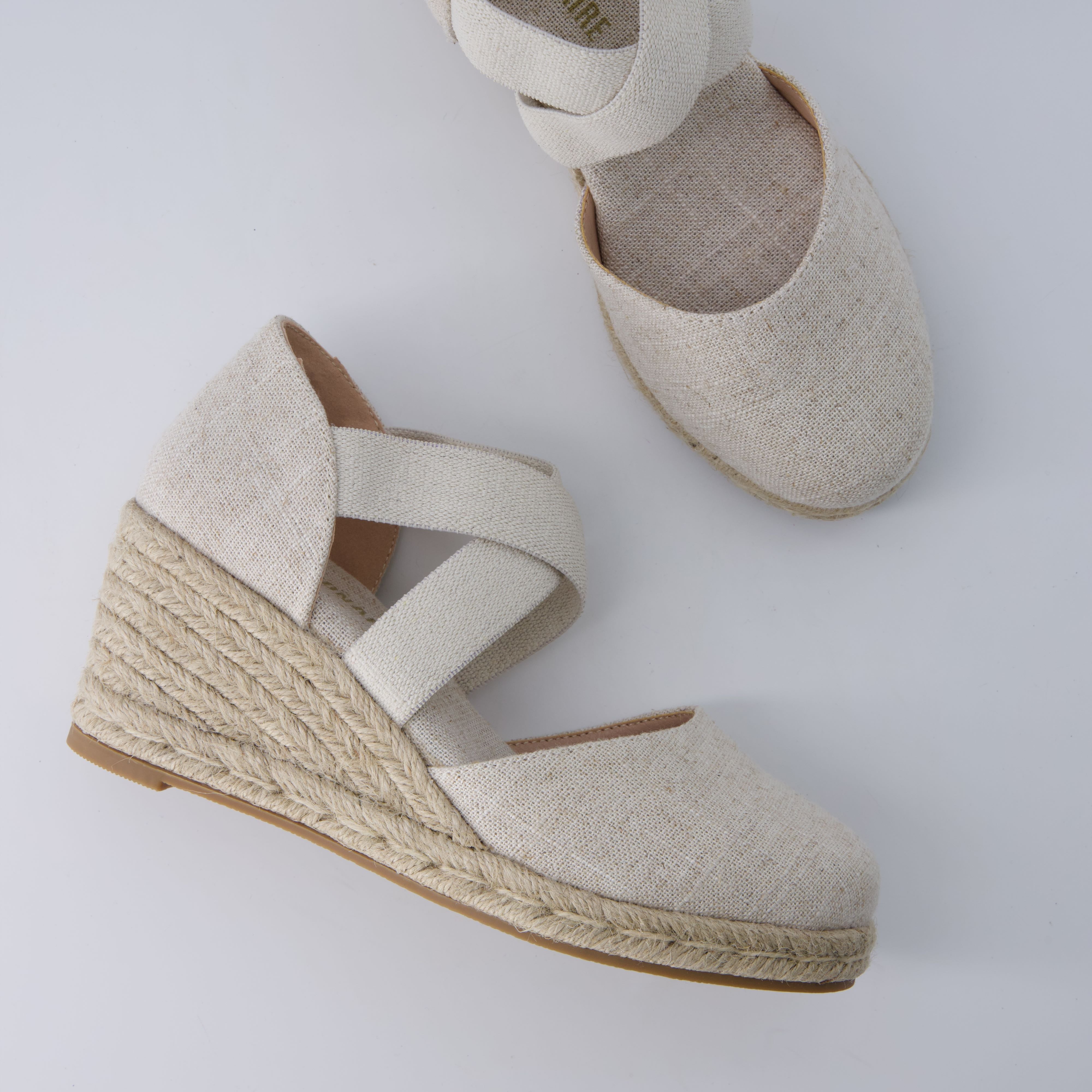 Chica Espadrille Wedge Sandals Beige