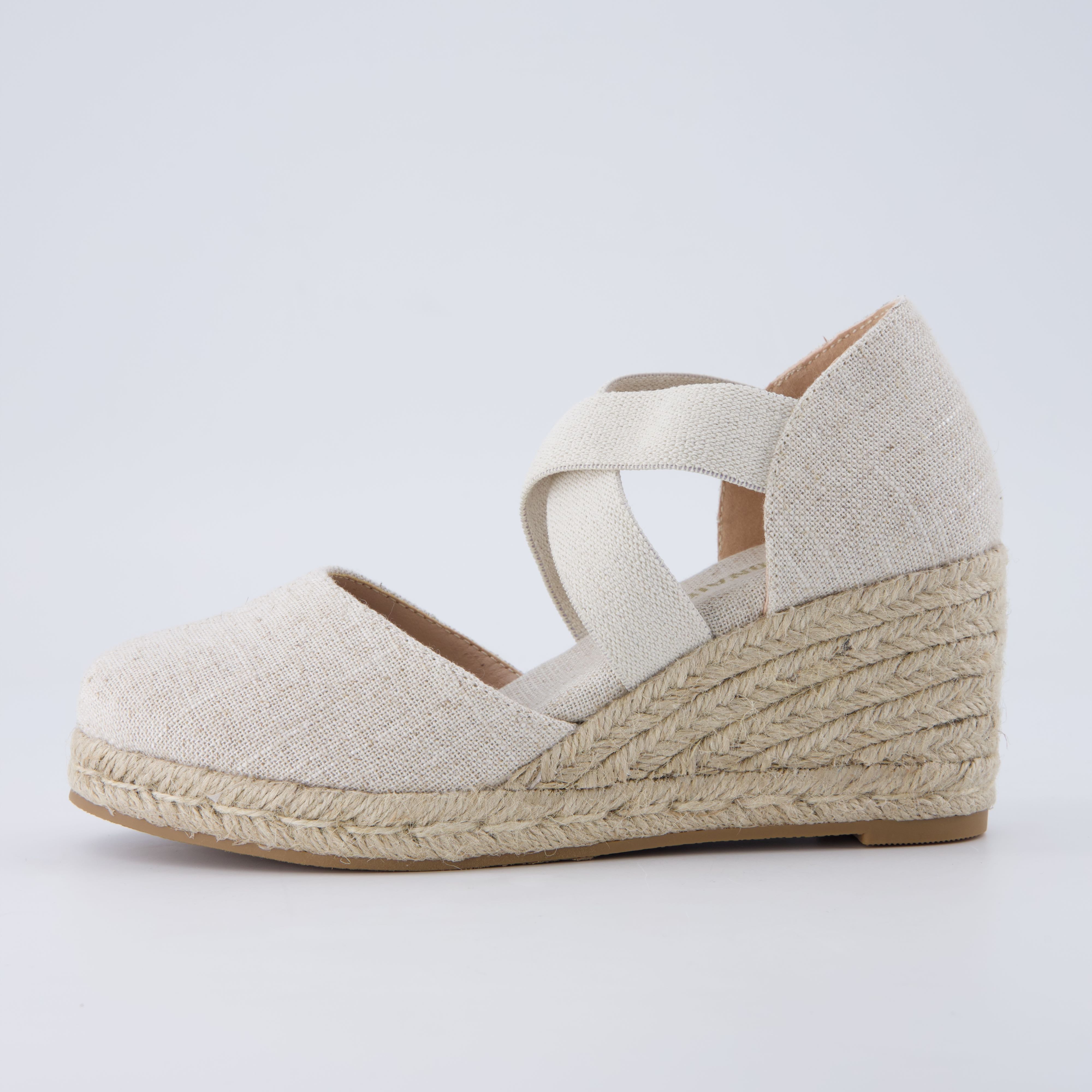 Chica Espadrille Wedge Sandals Beige