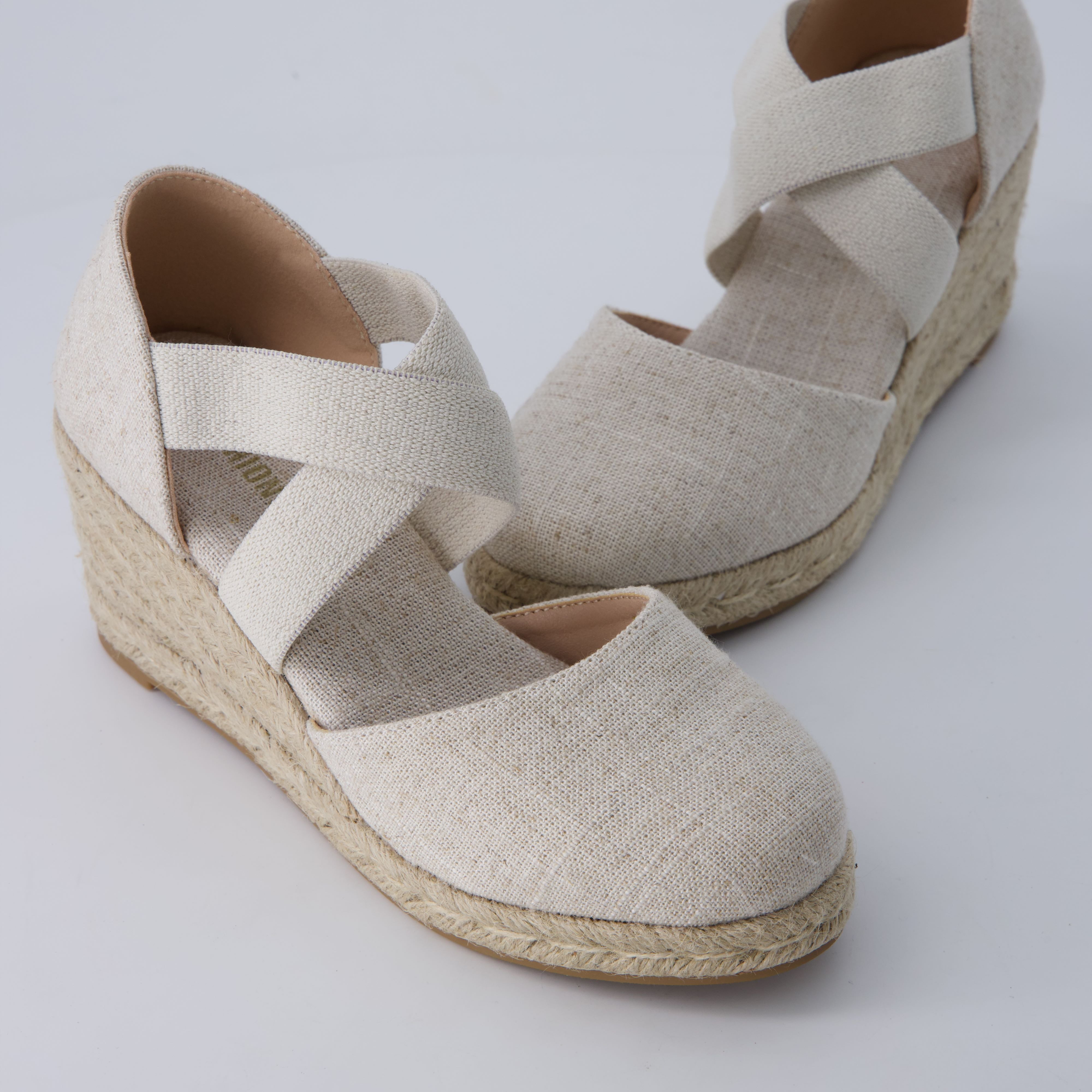 Chica Espadrille Wedge Sandals Beige