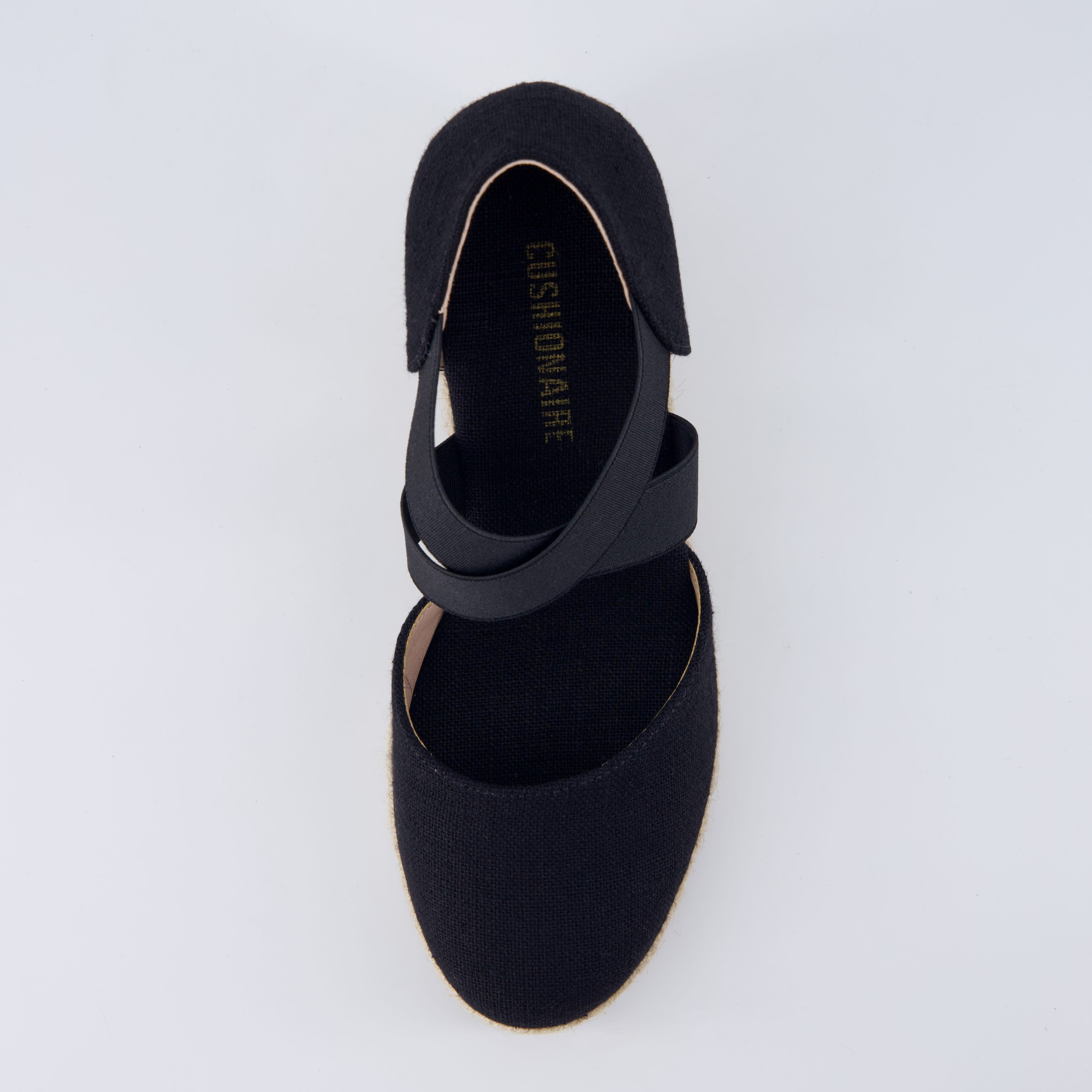 Chica Espadrille Wedge Sandals Black