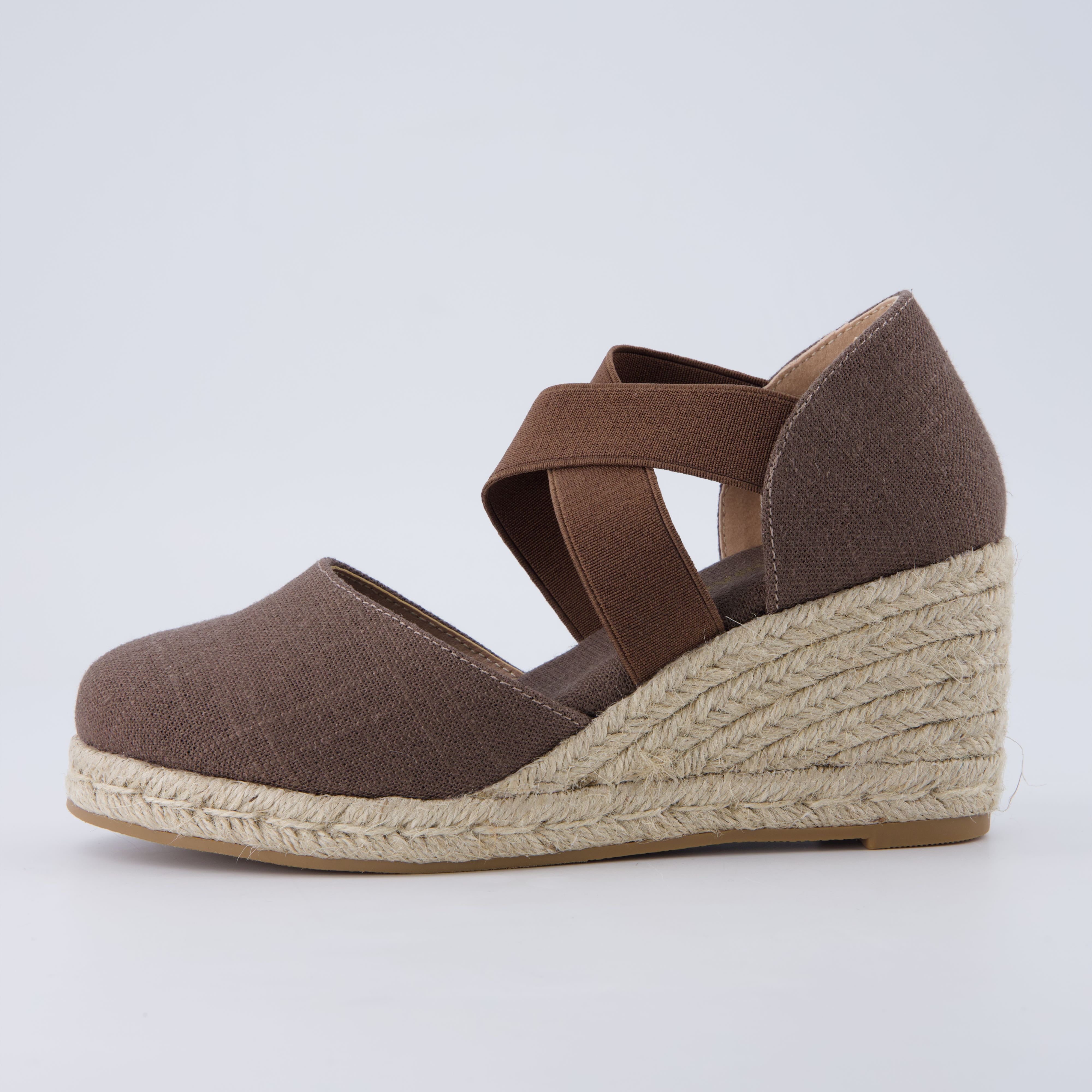 Chica Espadrille Wedge Sandals Chocolate