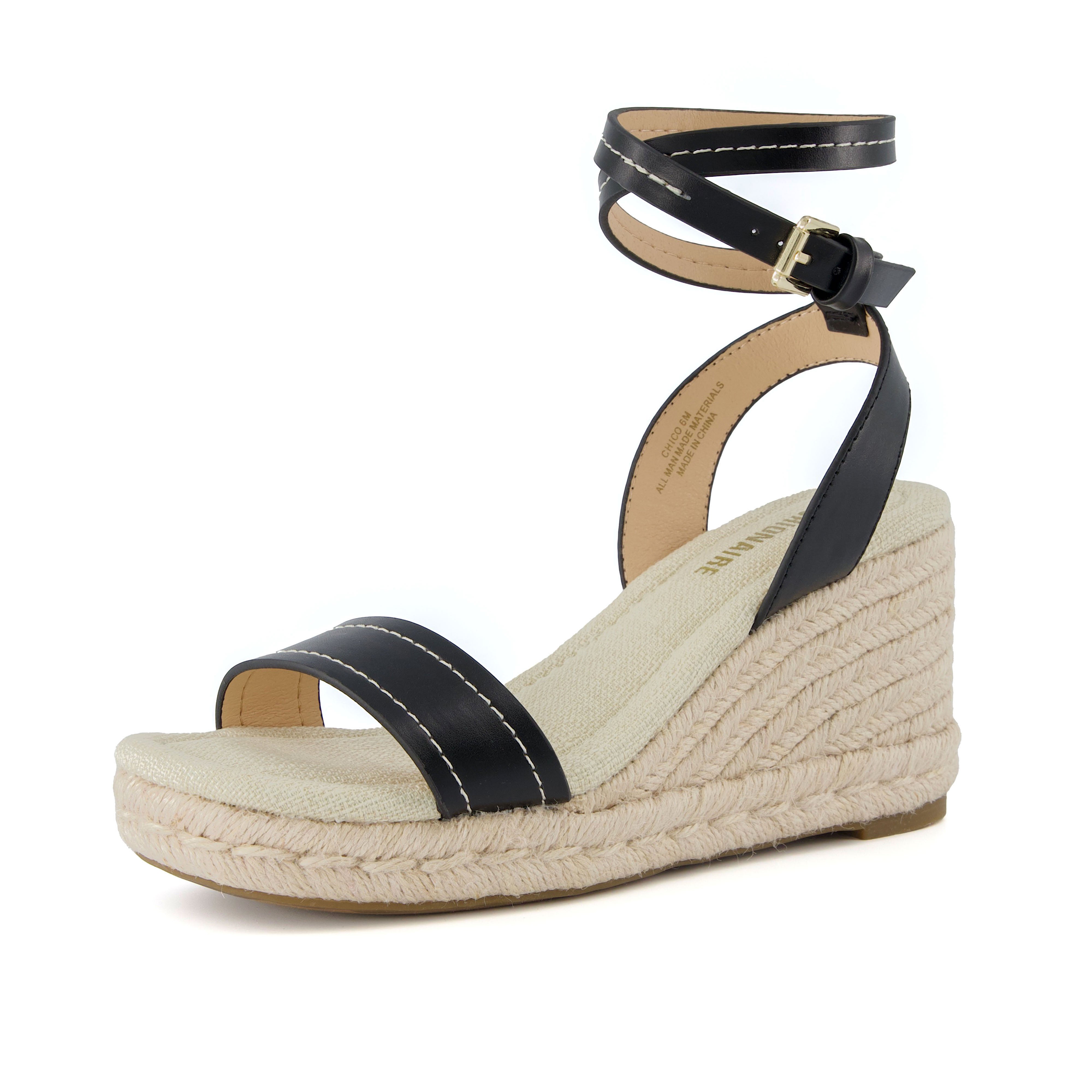 Chico Espadrille Wedge Sandal Black