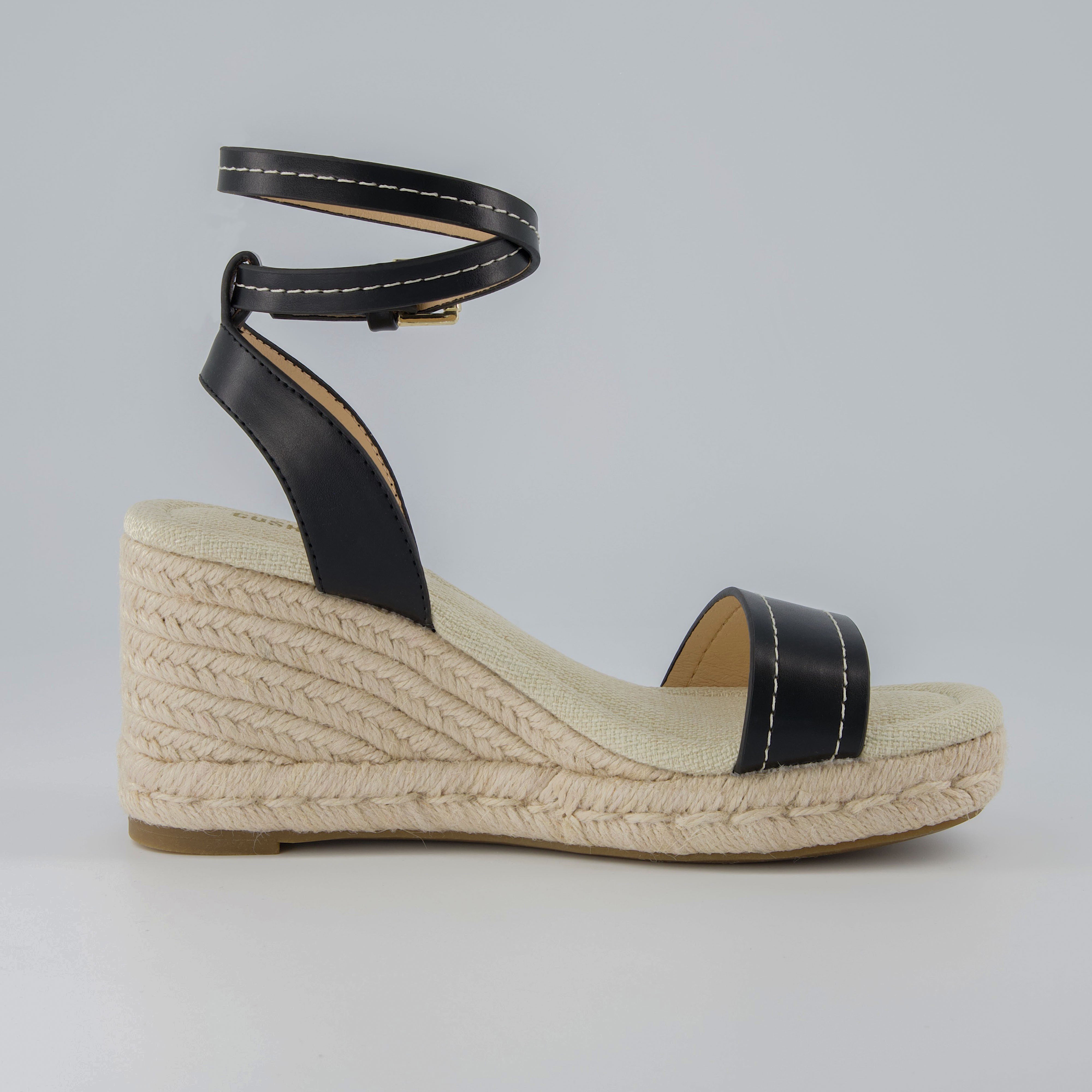 Chico Espadrille Wedge Sandal Black