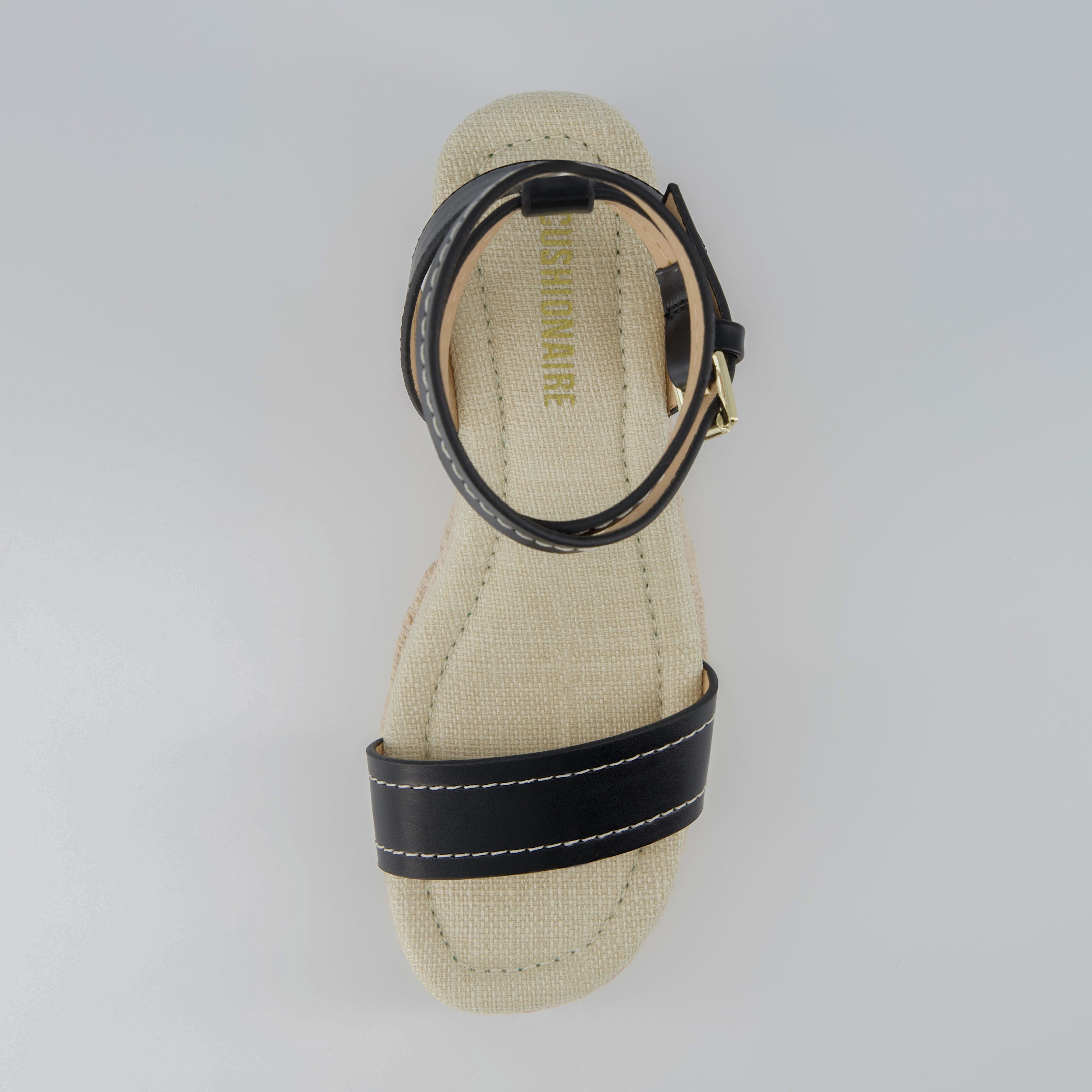 Chico Espadrille Wedge Sandal Black