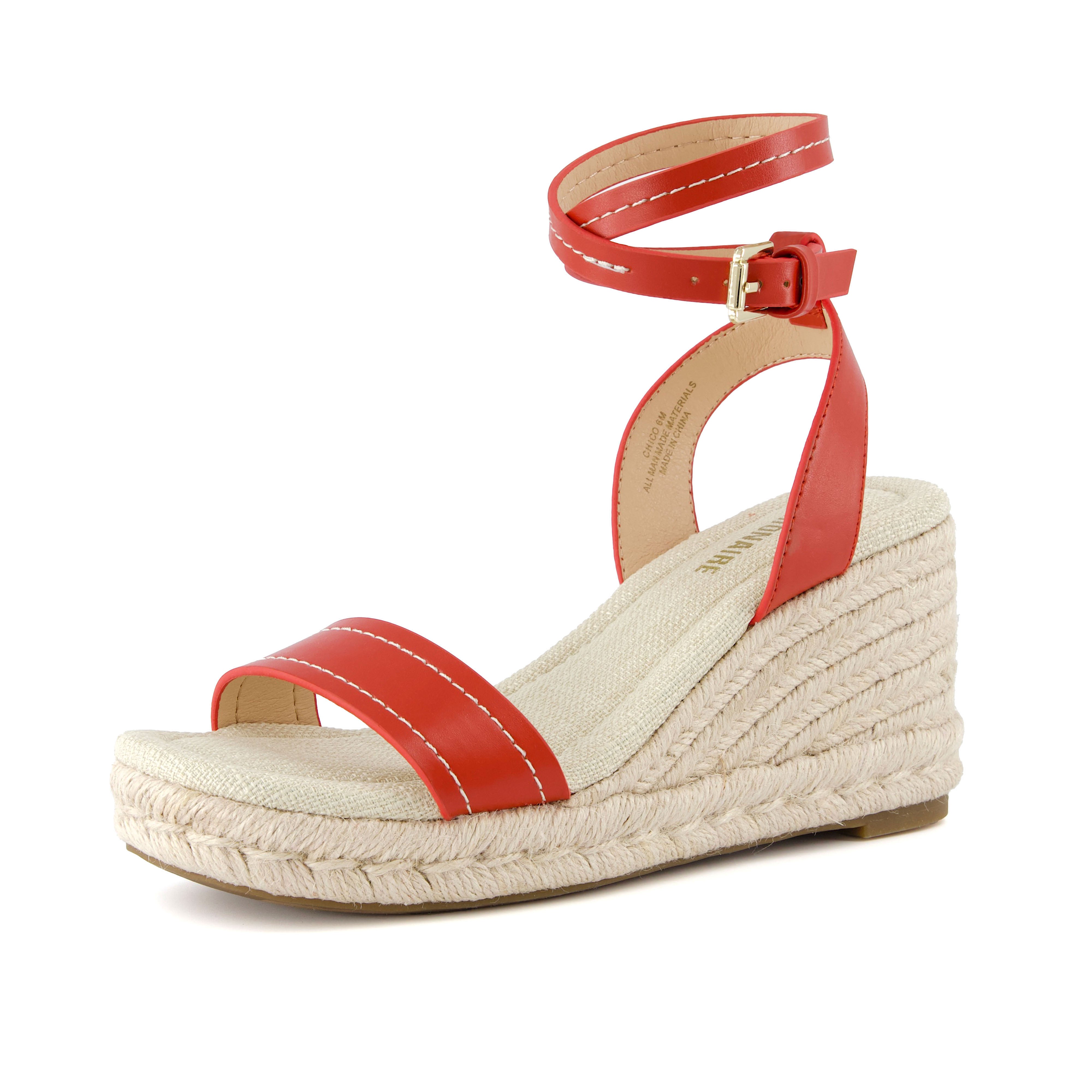 Chico Espadrille Wedge Sandal Red