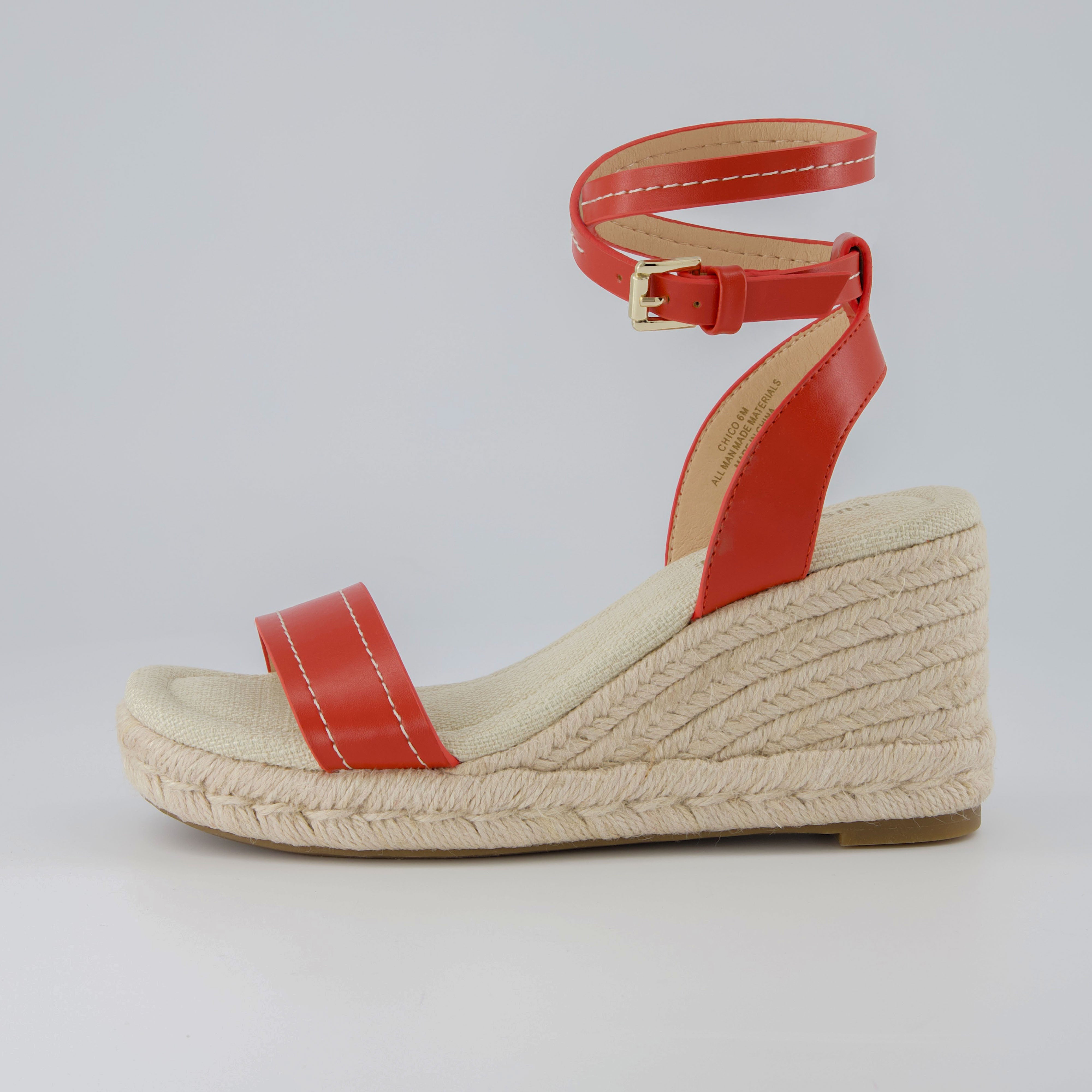 Chico Espadrille Wedge Sandal Red